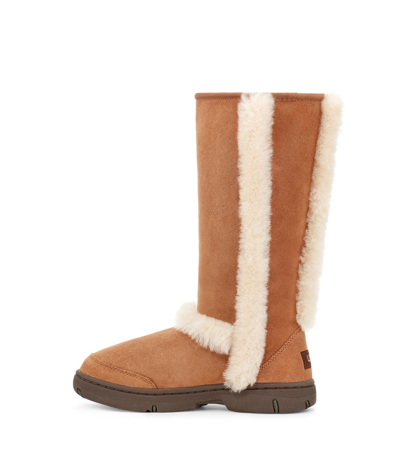 UGG Suede Sunburst Tall Warm Boots in Chestnut (Brown) - Lyst