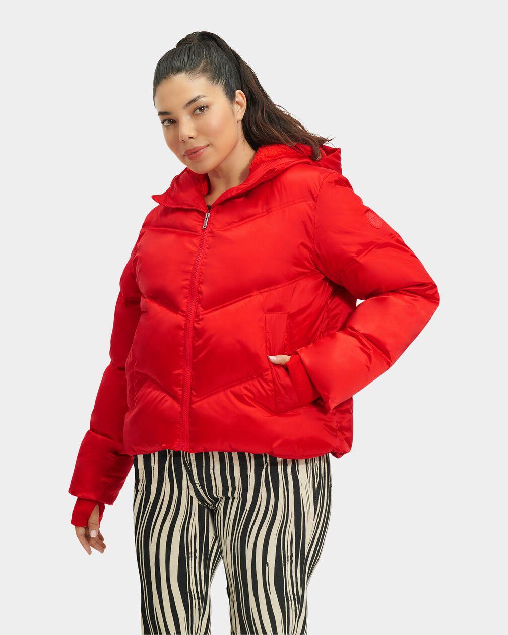 UGG Ronney Cropped Puffer Jacket in Red Lyst