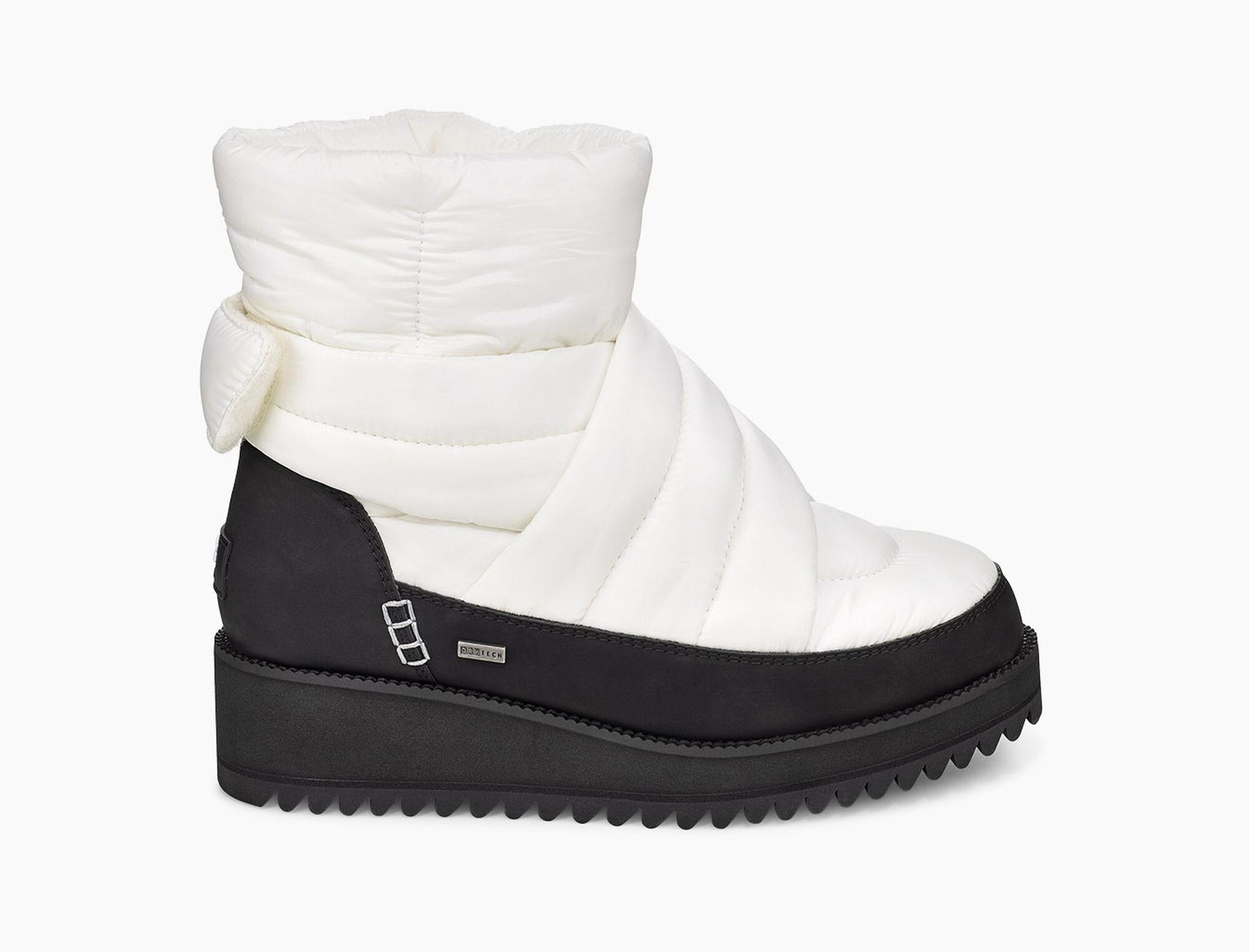 UGG Wool Montara Waterproof Wedge Puffer Winter Snow Boots in White