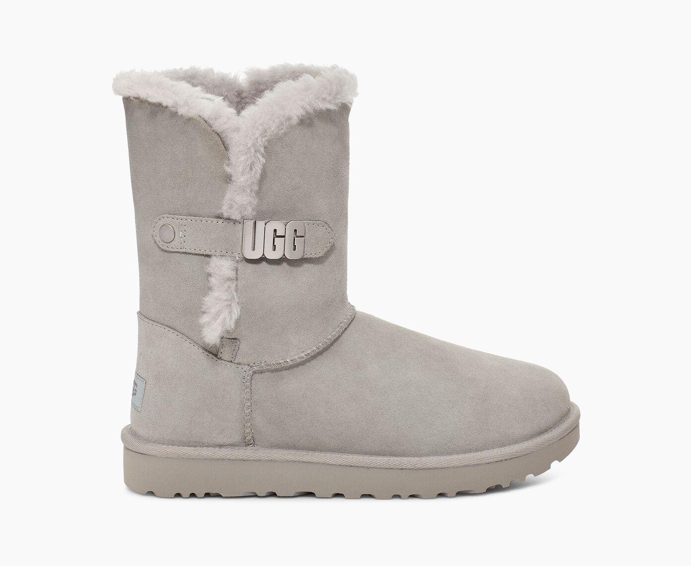 UGG Leather Bailey Metal Graphic in Seal (Gray) | Lyst