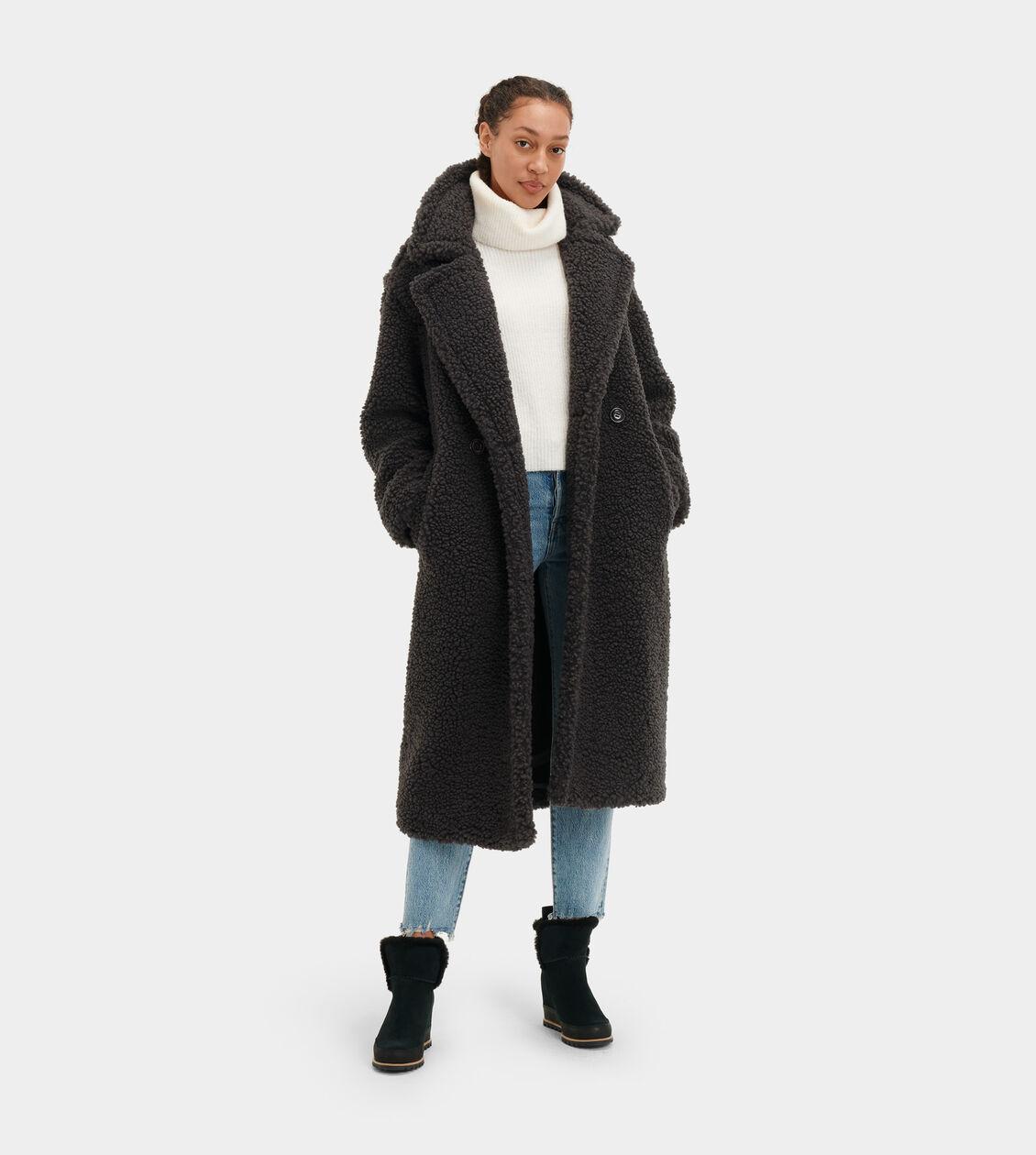 ugg teddy bear jacket black