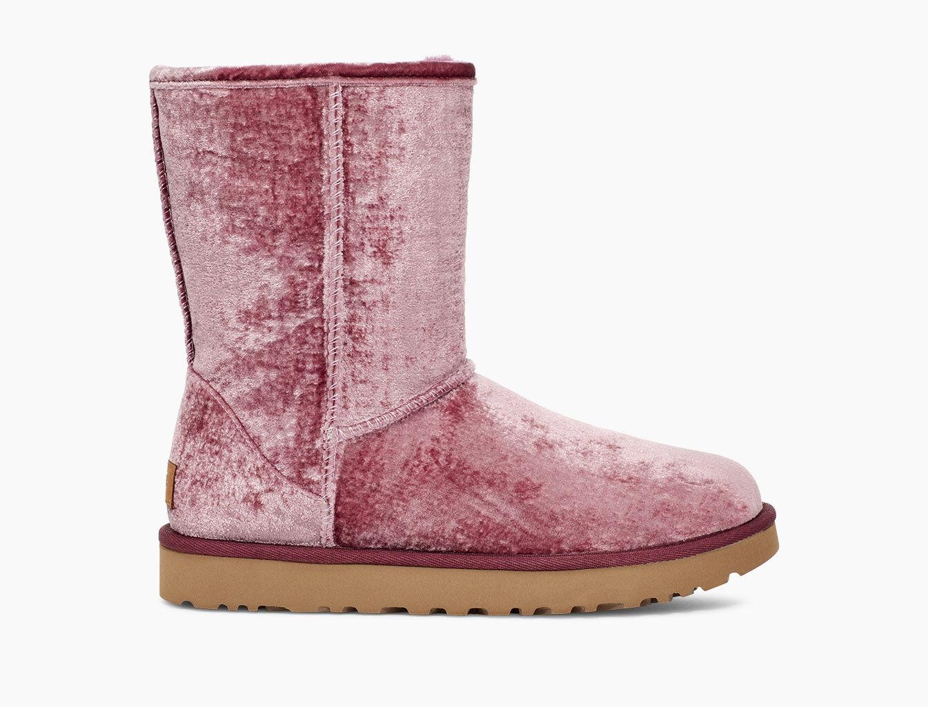 burgundy velvet uggs