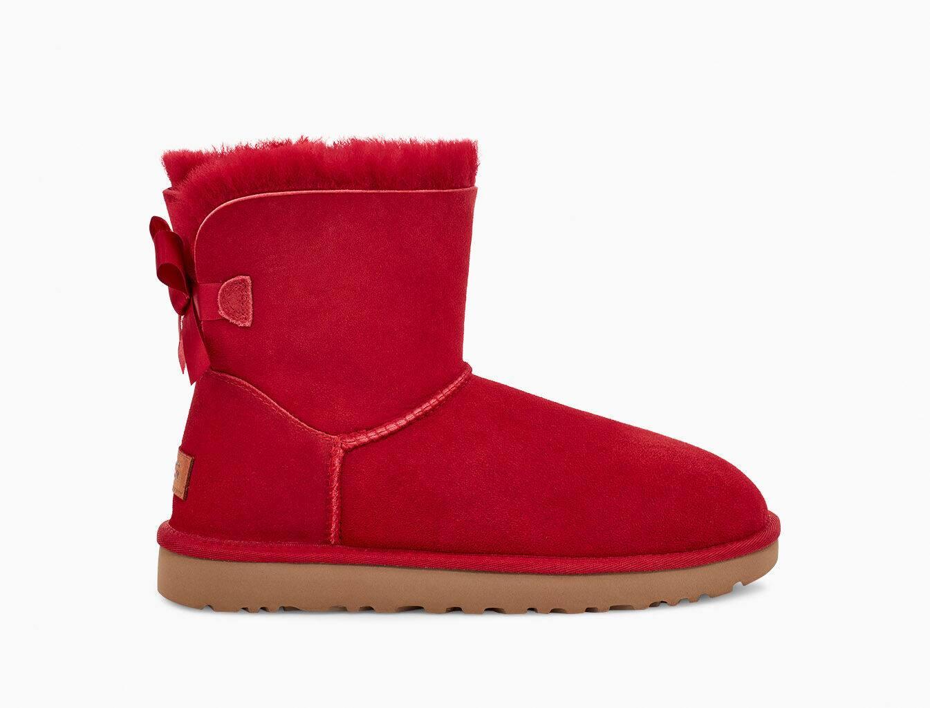 UGG Satin Mini Bailey Bow Ii Boot in Red - Lyst