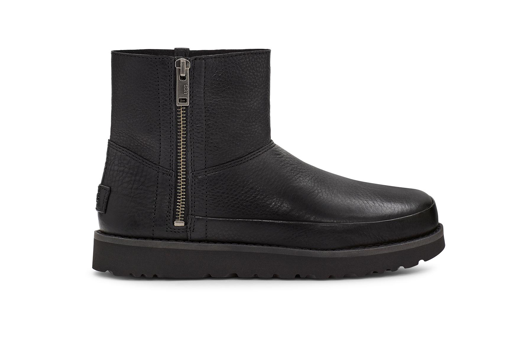 UGG Deconstructed Mini Zip Leather Classic Boots in Black - Lyst
