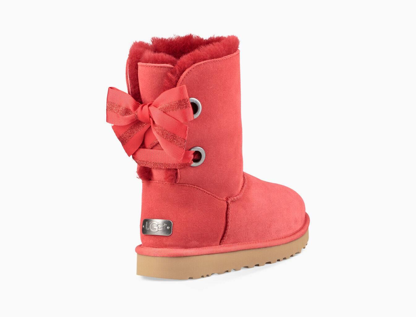 UGG Customizable Bailey Bow Short Boot in Red | Lyst