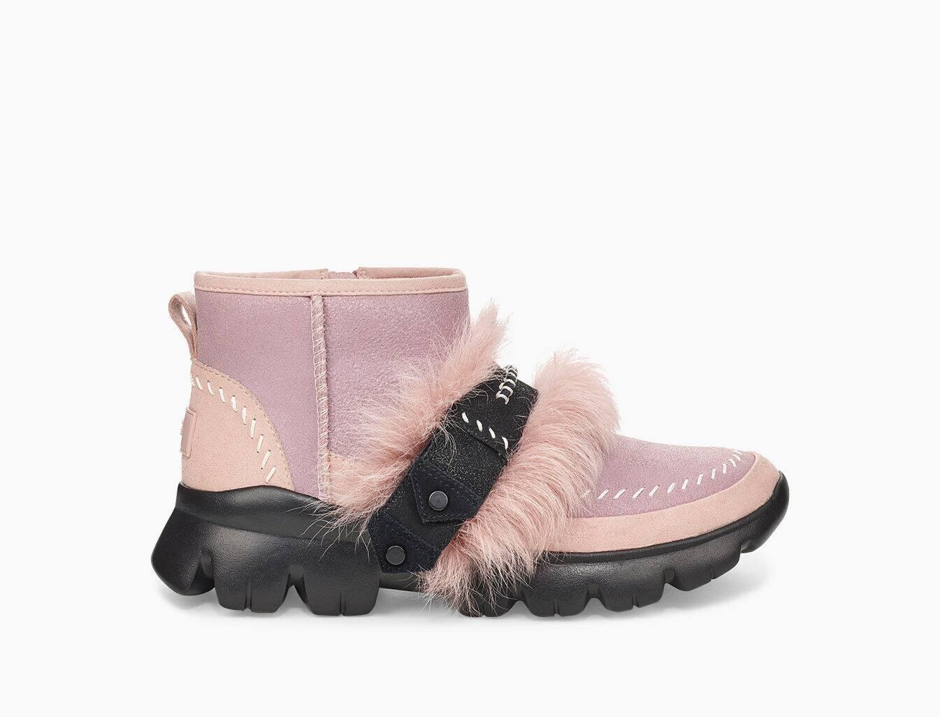 UGG Wool Fluff Punk Ankle Boot in Pink Crystal (Pink) - Lyst