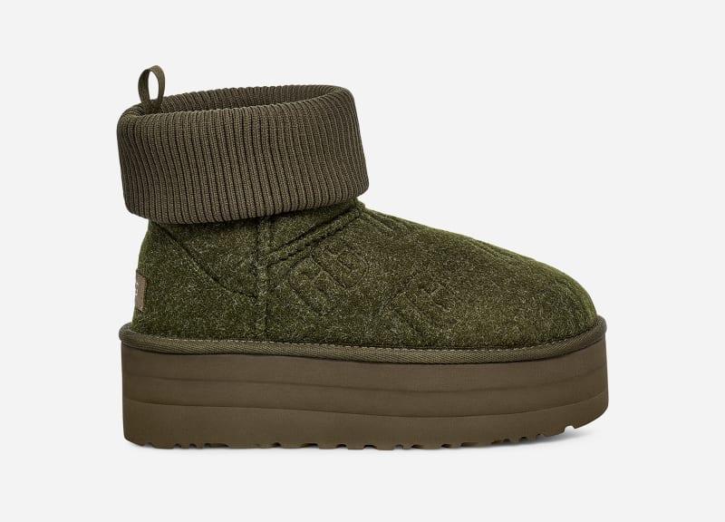 UGG Classic Mini Platform Felted Sheepskin Classic Boots in