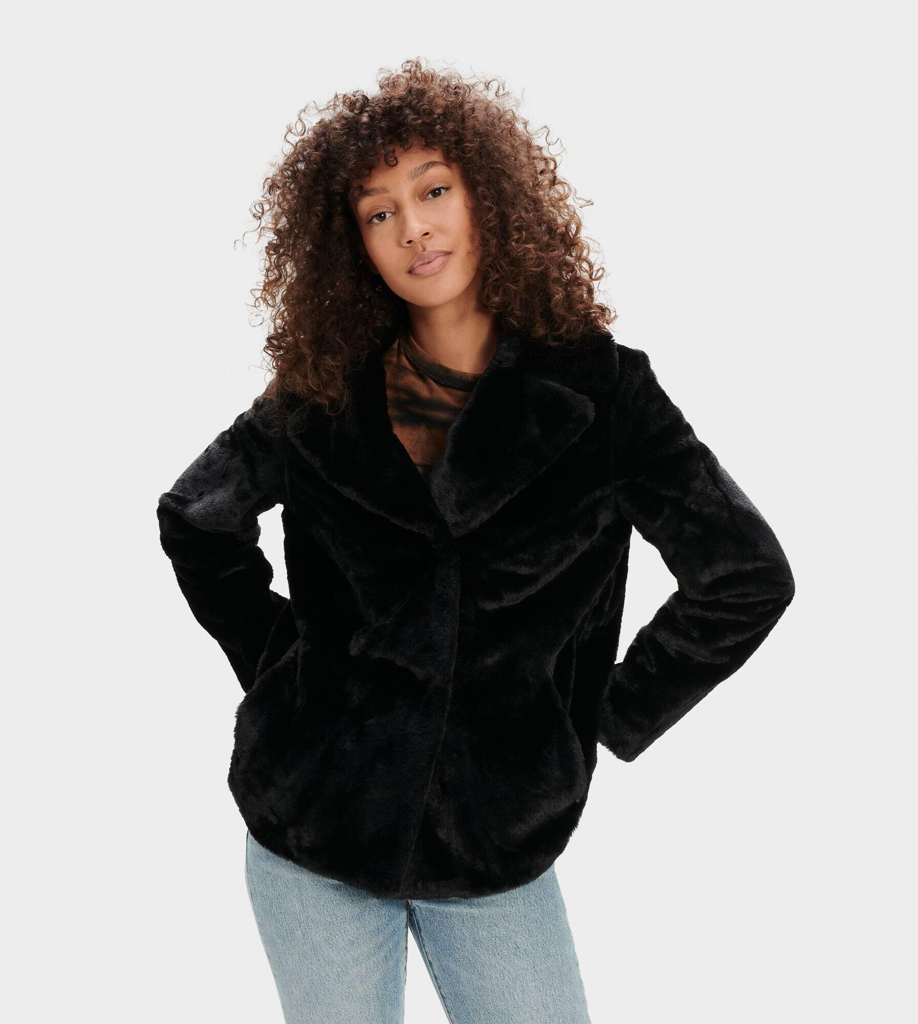 UGG Rosemary Faux Fur Jacket in Black - Lyst