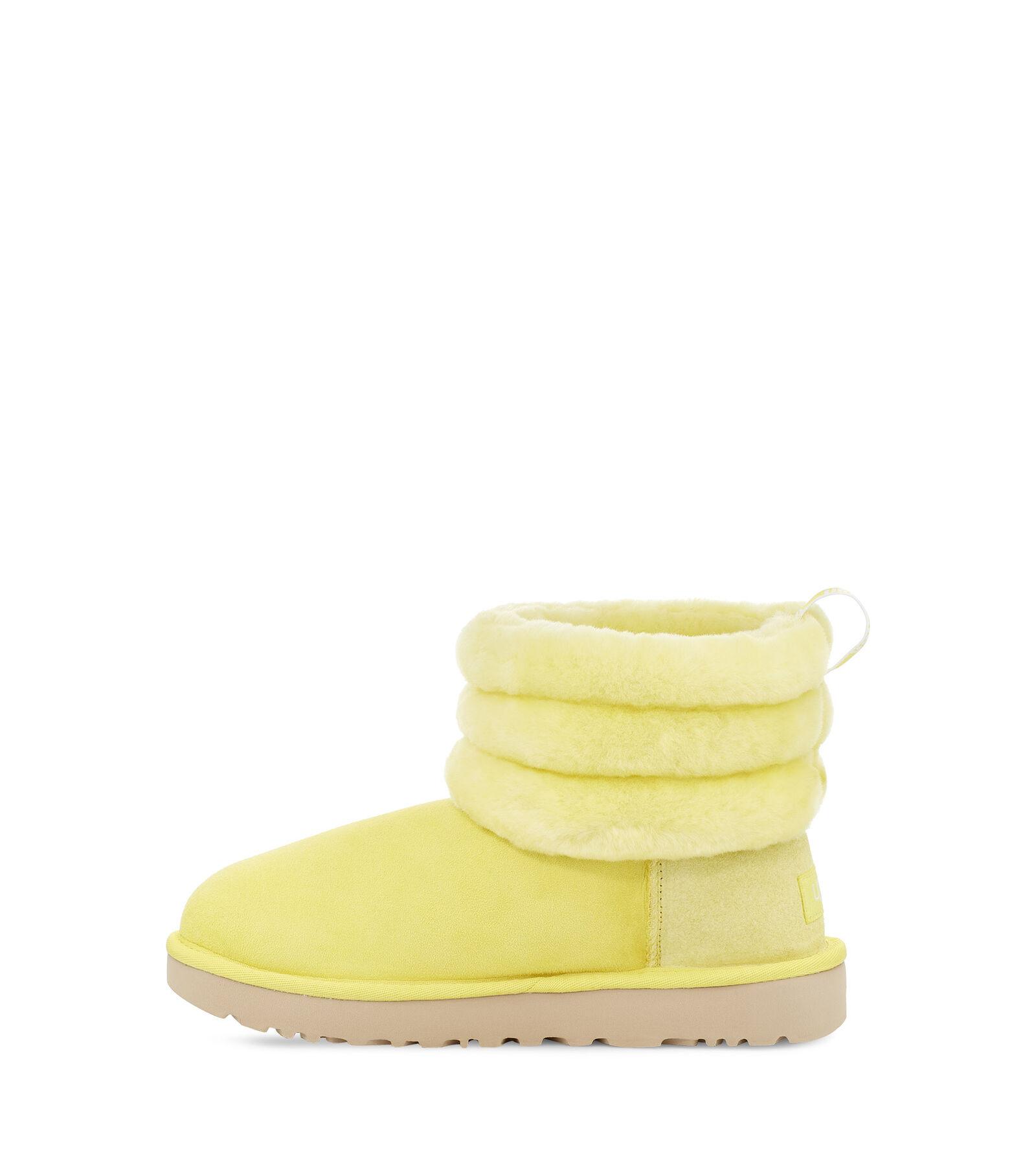 yellow mini fluff uggs