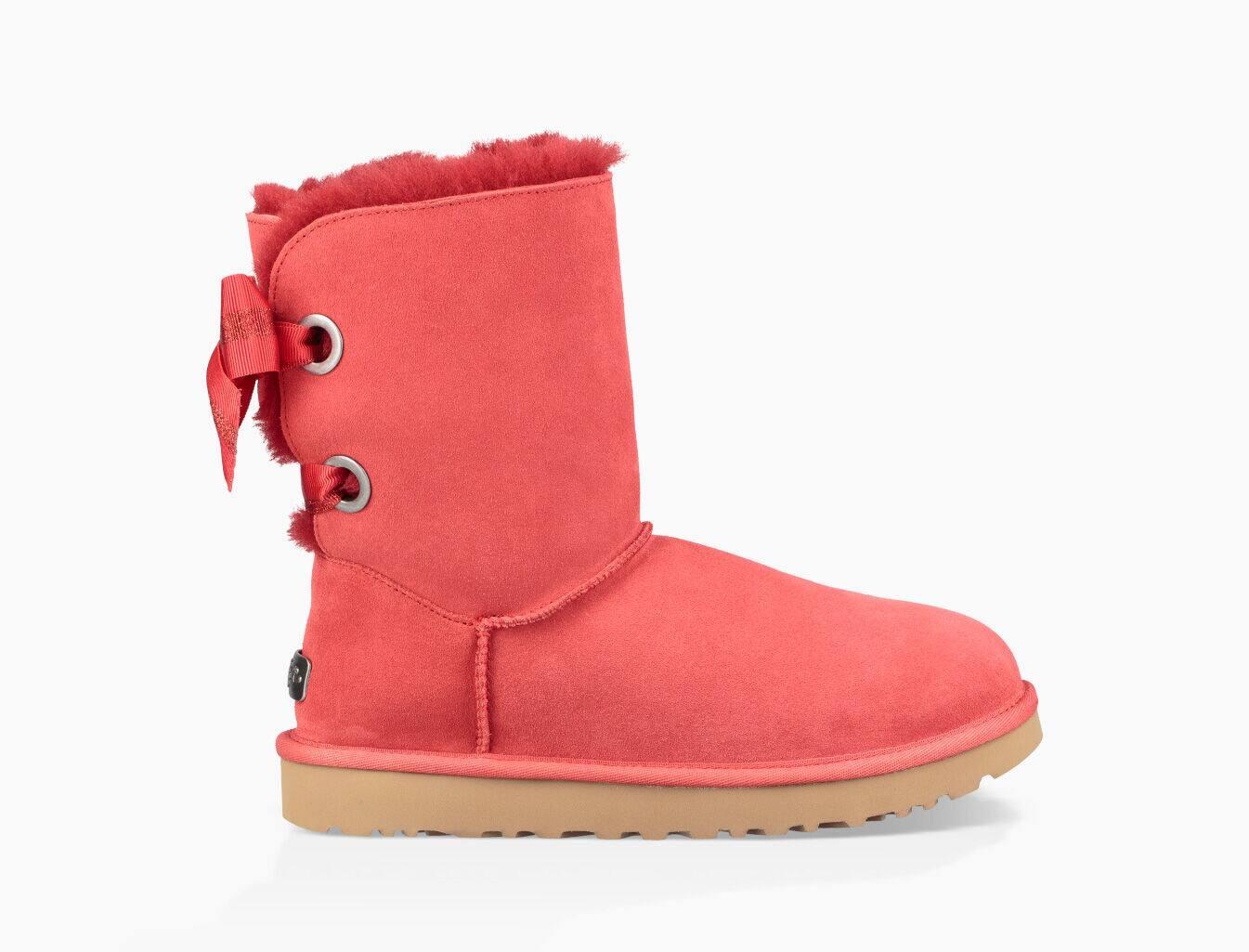 UGG Customizable Bailey Bow Short Boot in Red | Lyst