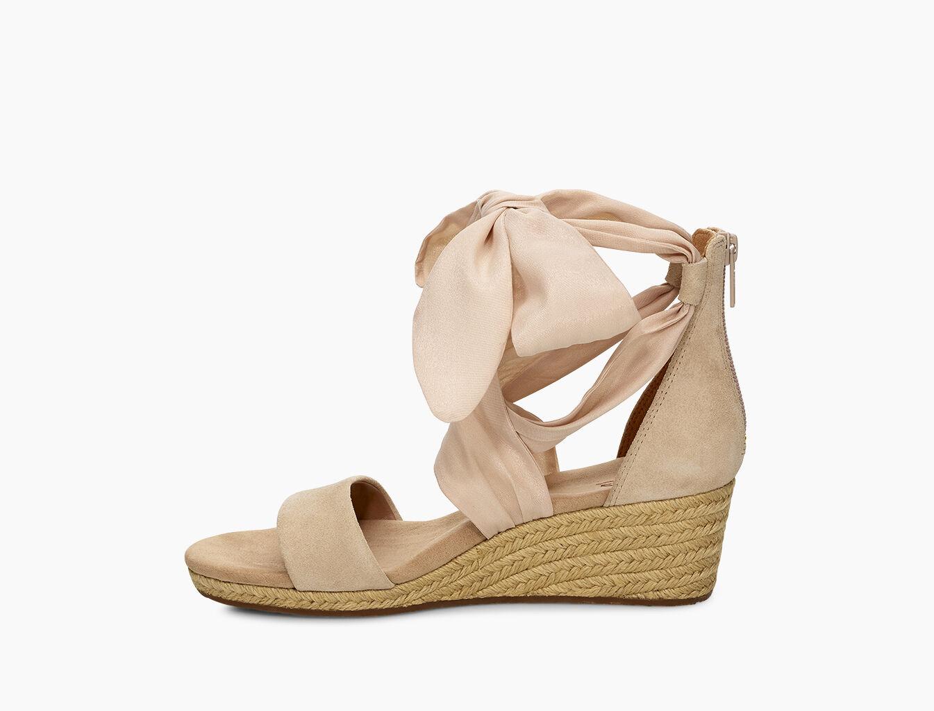 UGG Leather Wedge Sandals Trina Textile in Nude (Natural) | Lyst