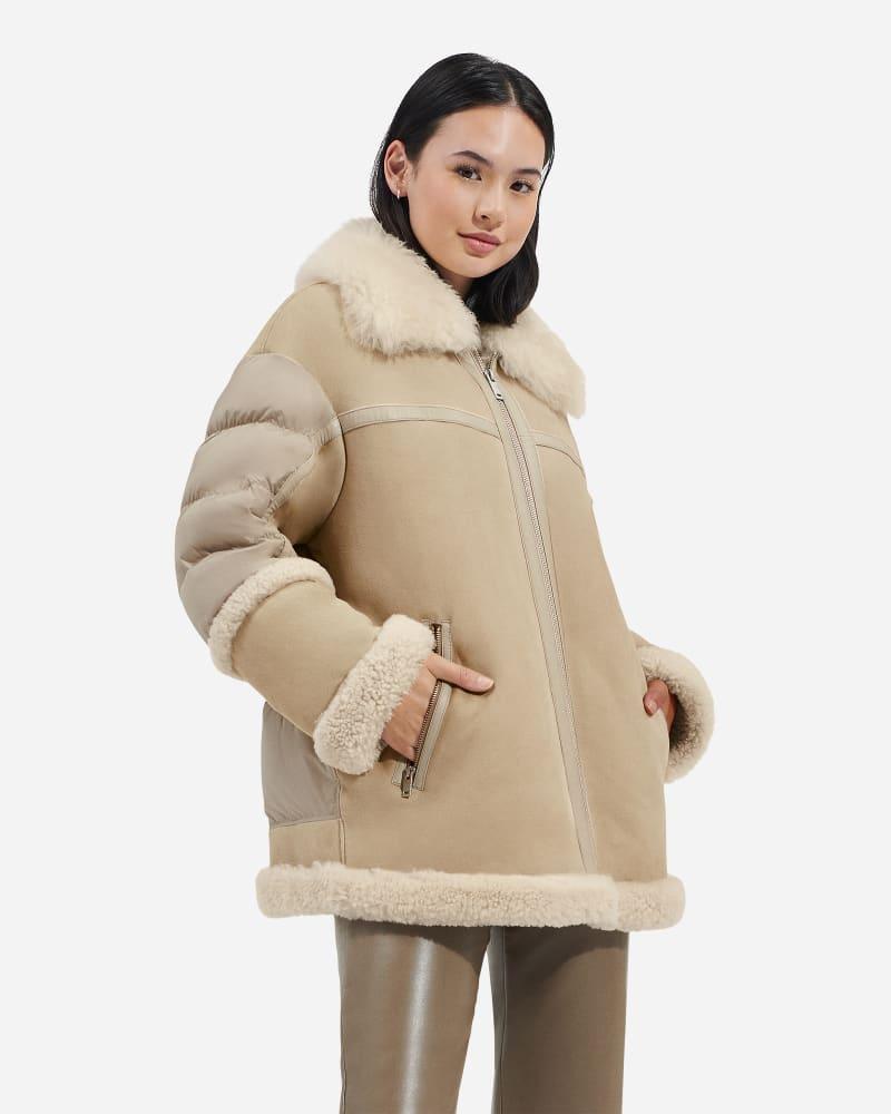 UGG Chateau Shearling/nylon Jacket in Natural | Lyst