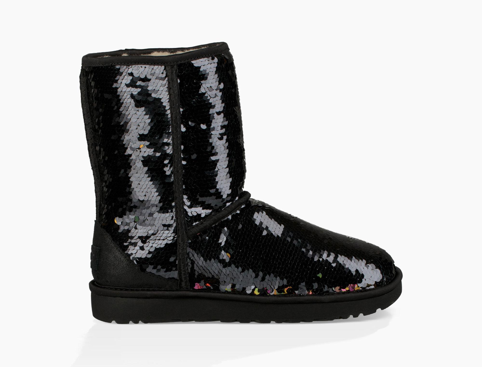 ugg short sparkle boots black