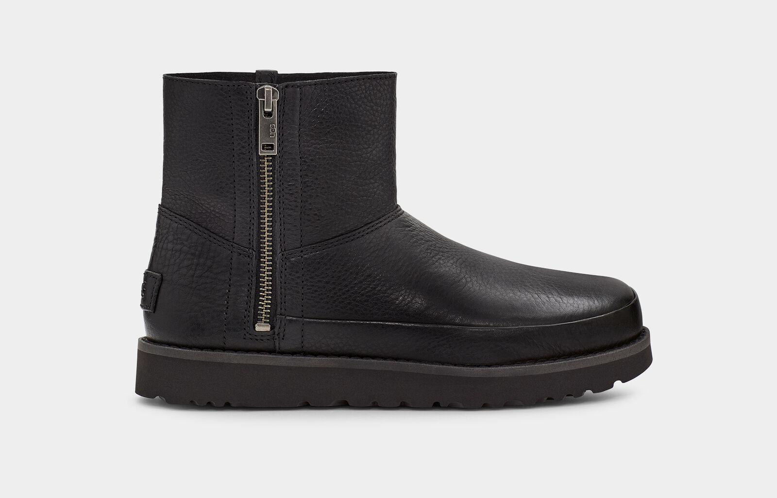 UGG Leather Deconstructed Mini Zip in Black | Lyst