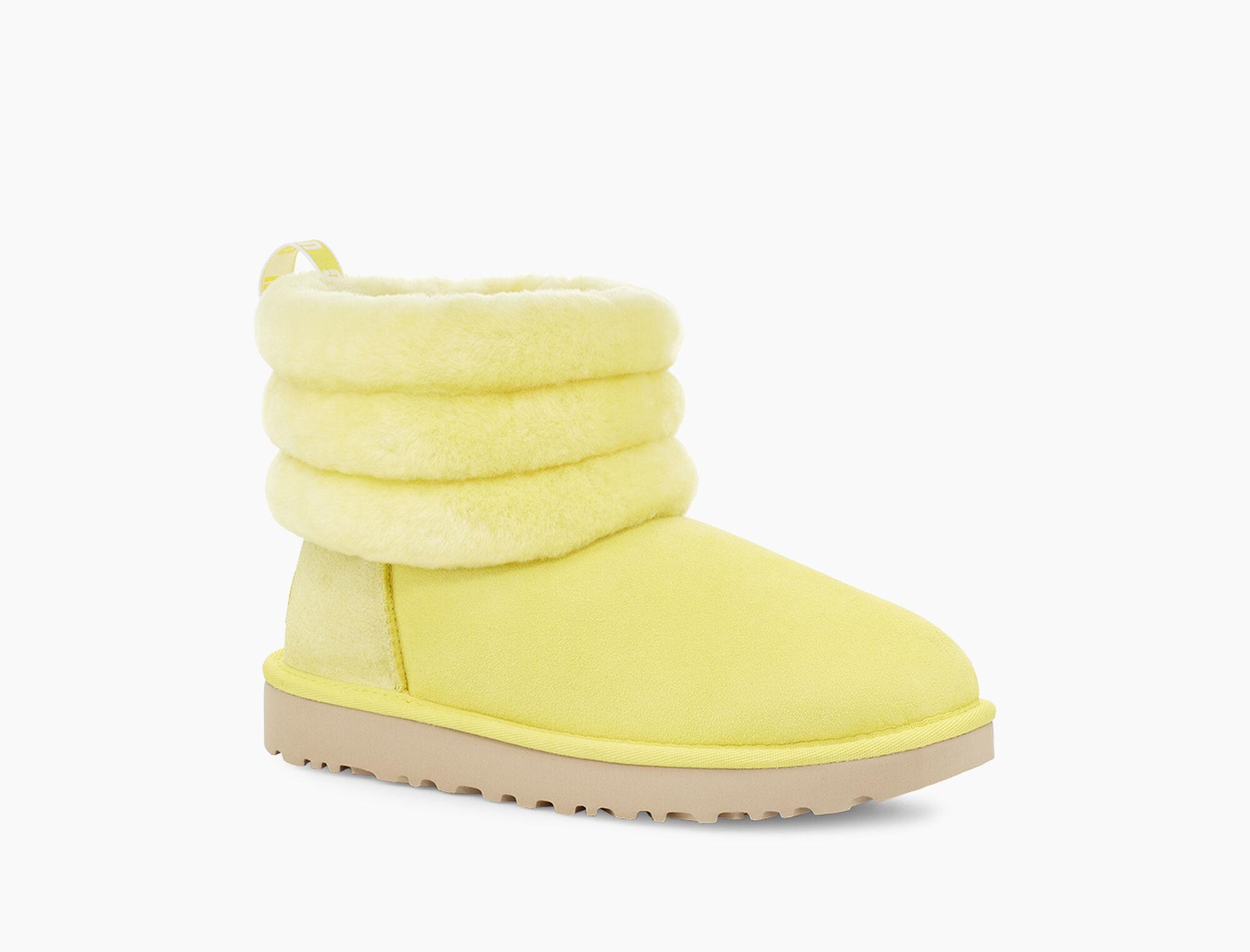 UGG Suede Fluff Mini Quilted in Yellow | Lyst