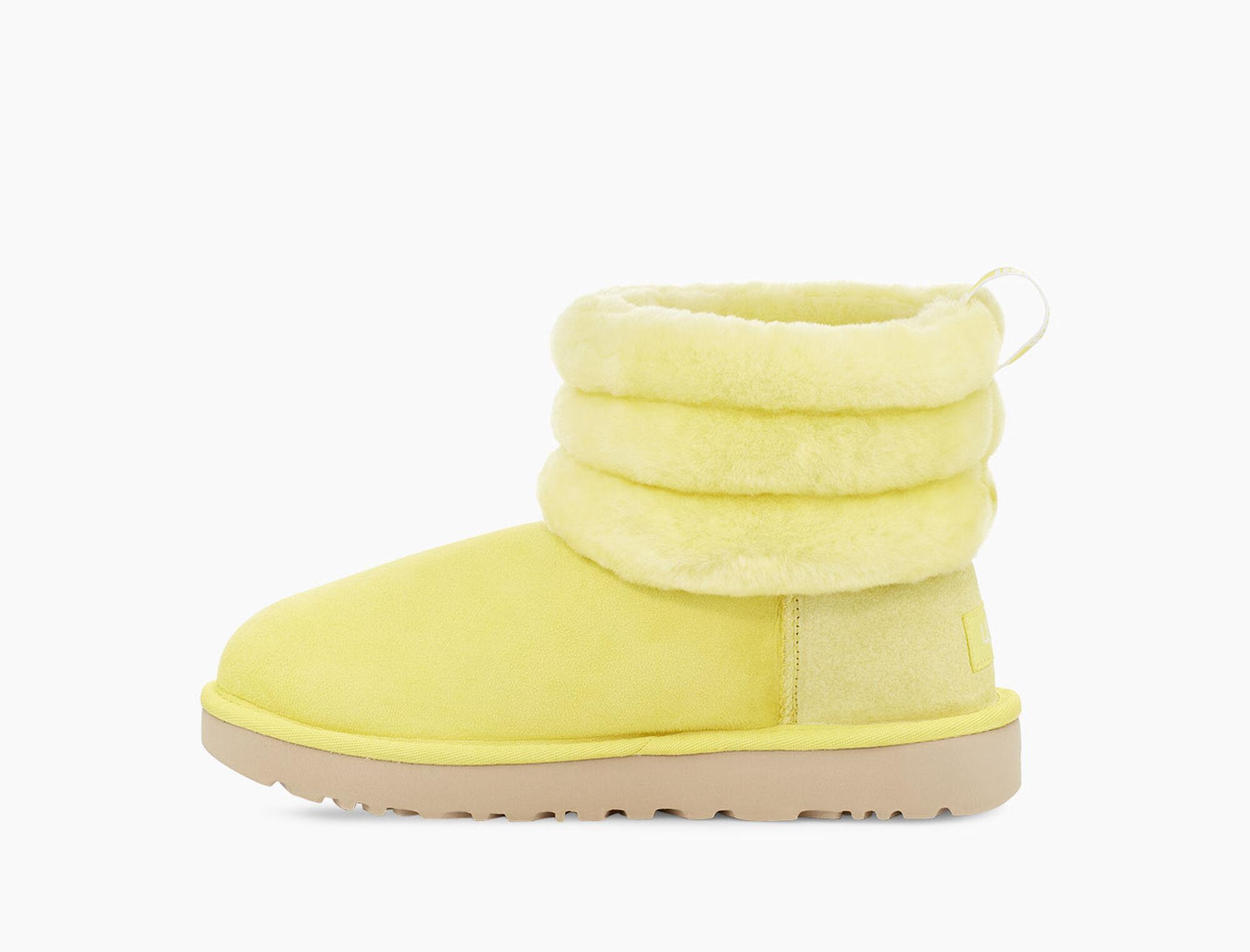 UGG Fluff Mini Quilted in Yellow | Lyst