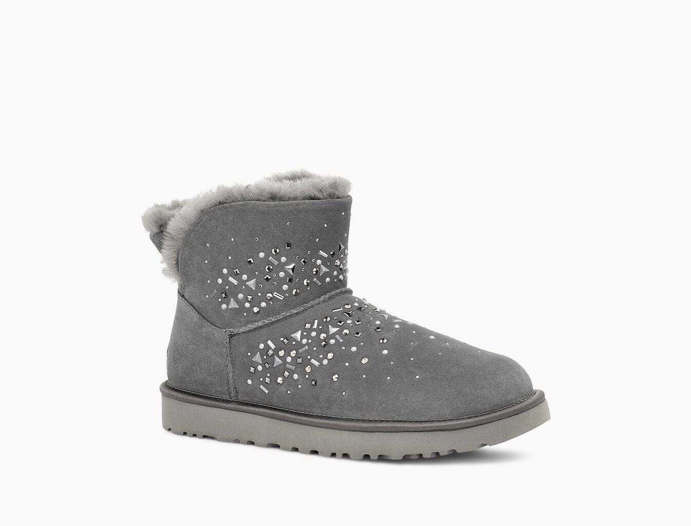 UGG Suede Classic Galaxy Bling Mini in Charcoal (Gray) - Lyst