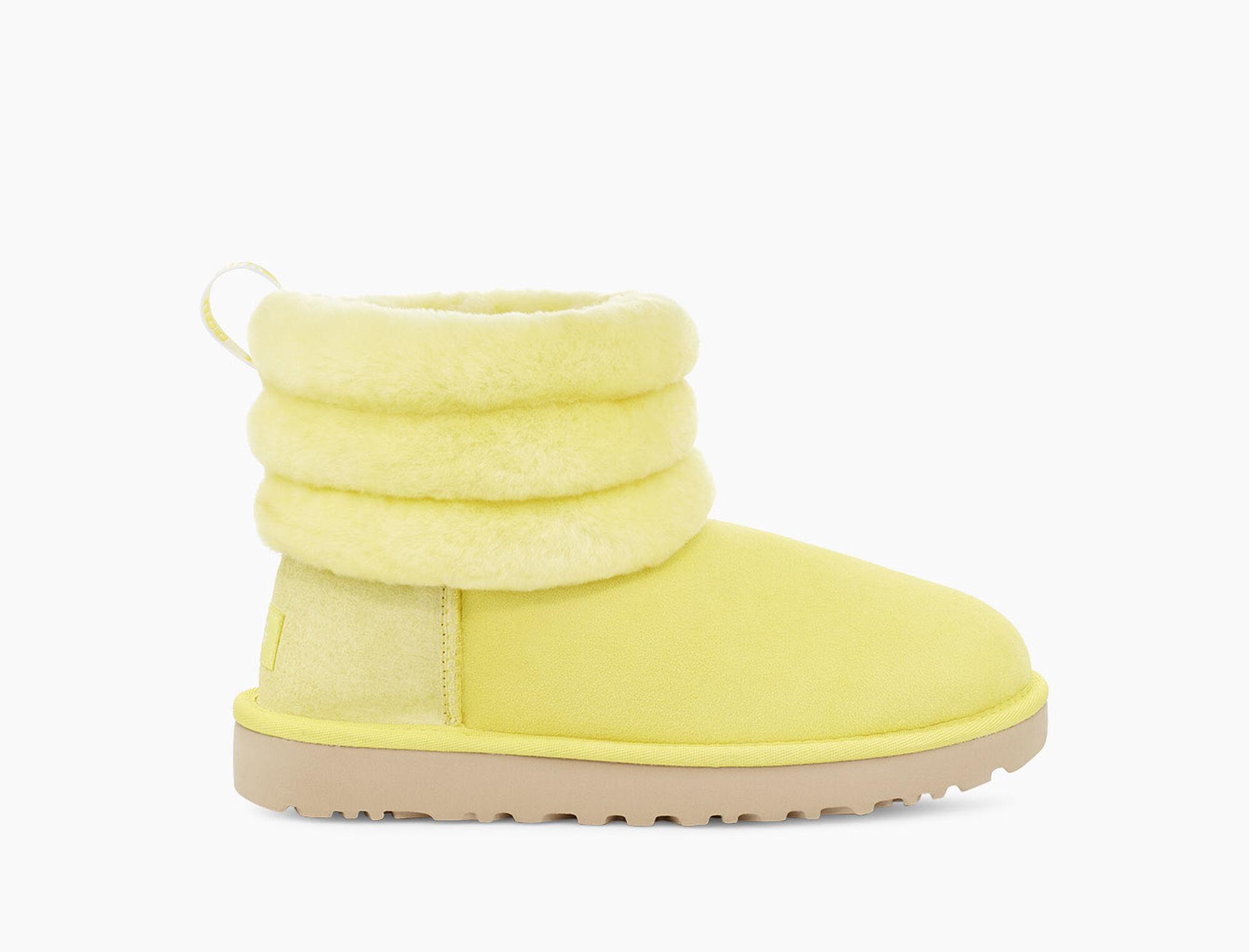 UGG Fluff Mini Quilted in Yellow | Lyst