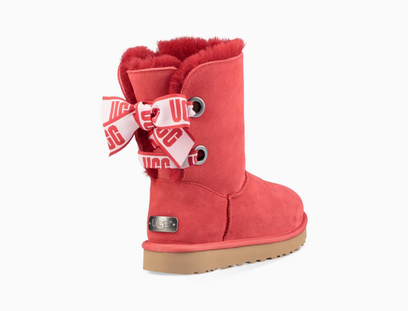 UGG Suede Customizable Bailey Bow Short Boot in Red - Lyst