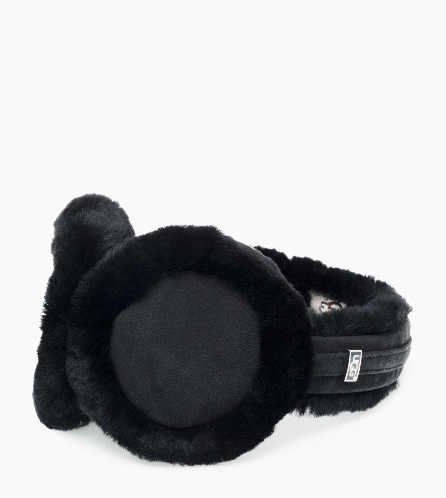 UGG Fur Classic Wired Earmuff in Black Lyst