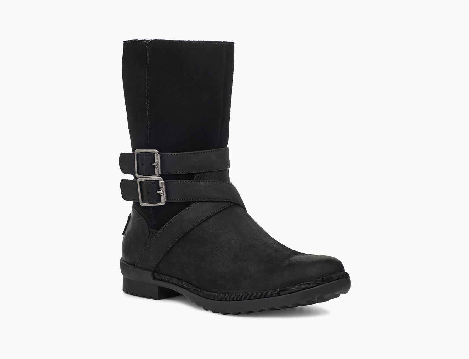 UGG Leather Lorna Boot in Black Leather (Black) - Save 64% | Lyst