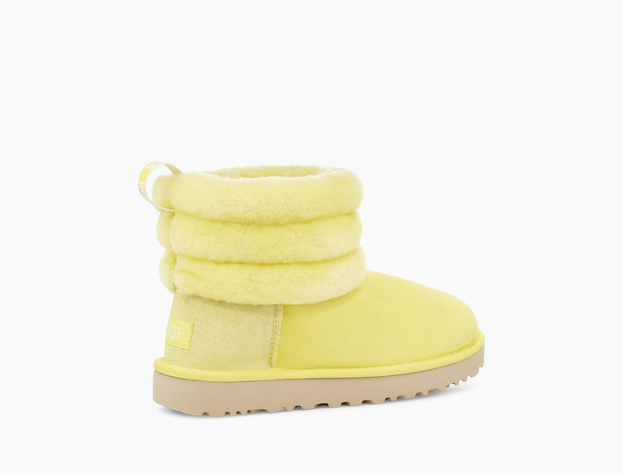 UGG Fluff Mini Quilted in Yellow | Lyst