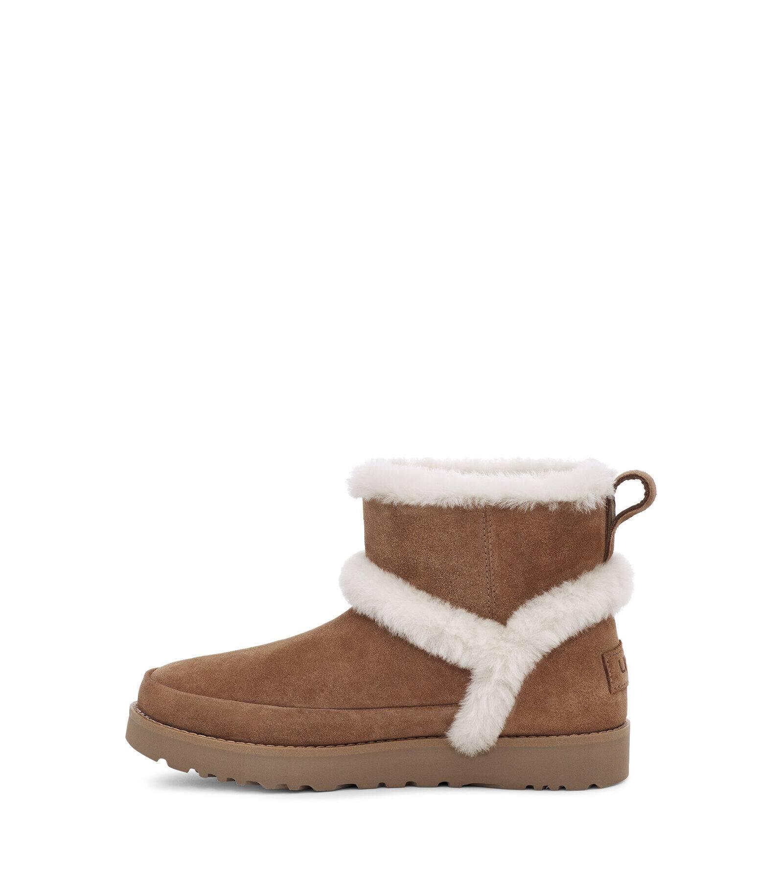 ugg classic mini fluff spill seam boot