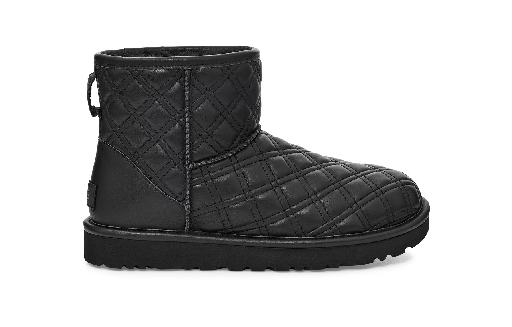 black quilted uggs