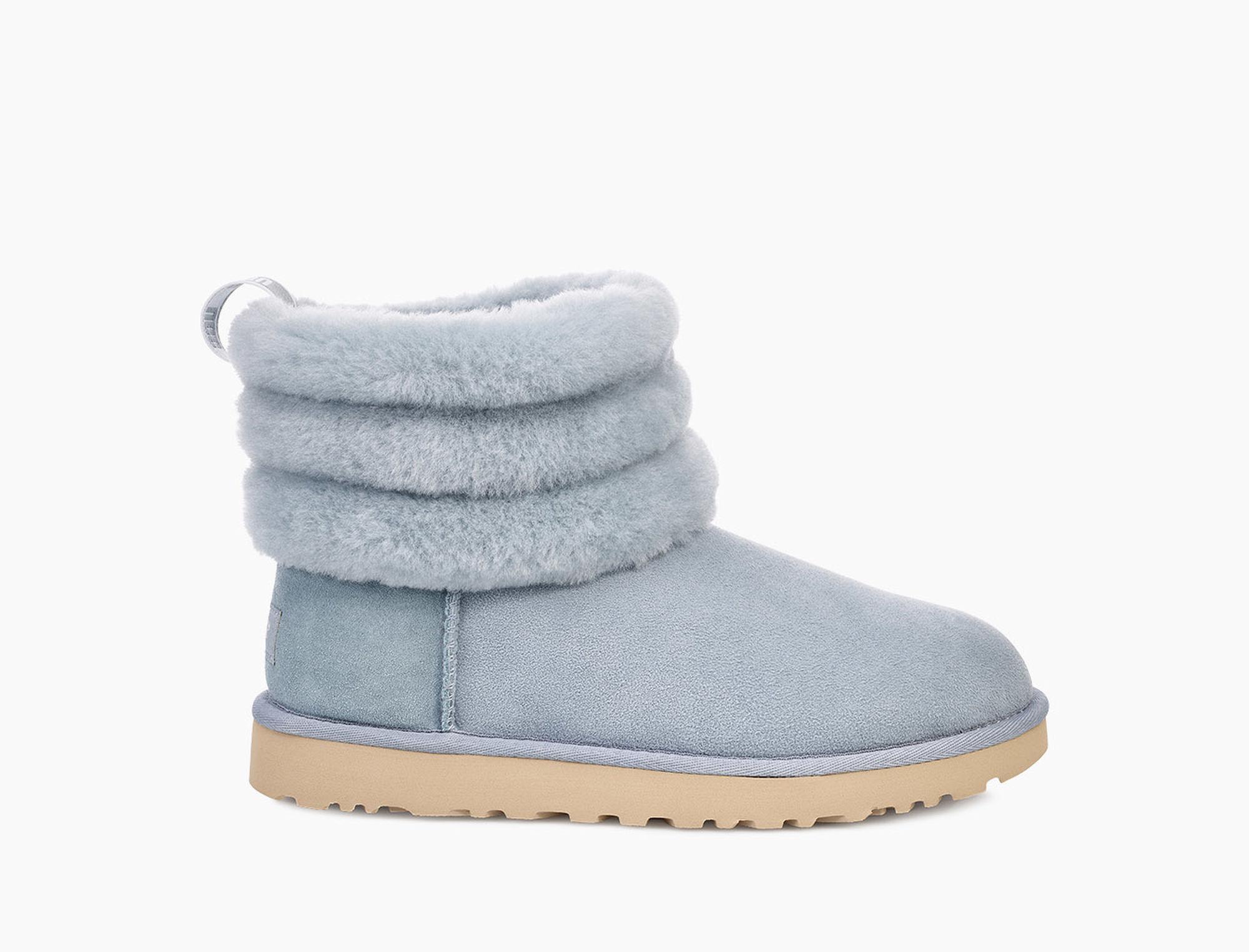 UGG Leather W Fluff Mini Quilted Fresh Air in Blue | Lyst