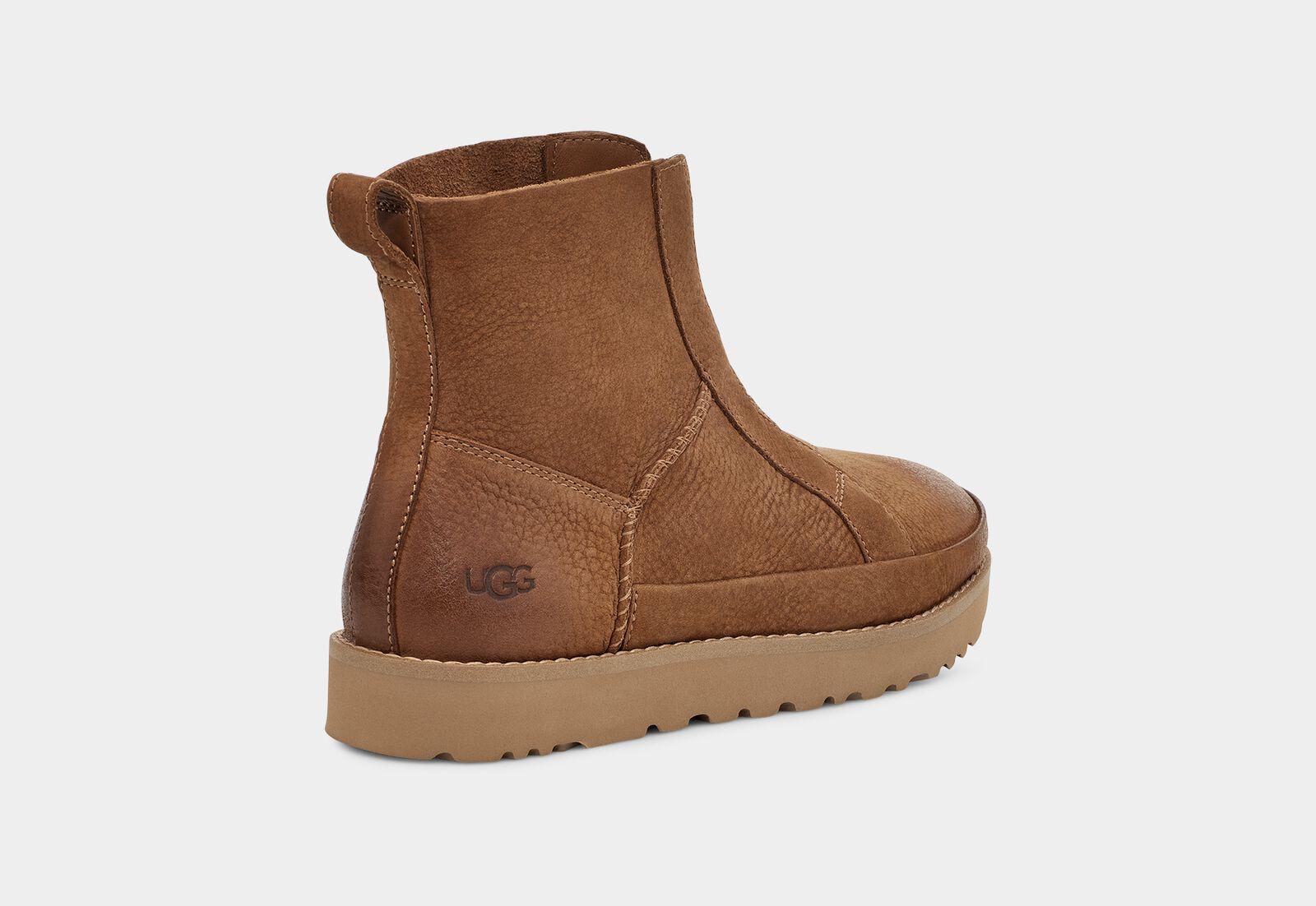 UGG Deconstructed Front Zip Short Boot in Brown | Lyst