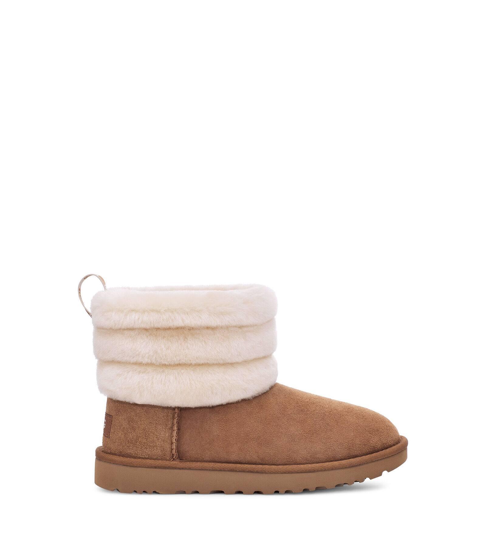 UGG Fluff Mini Quilted Logo Boot in Chestnut (Brown) - Lyst