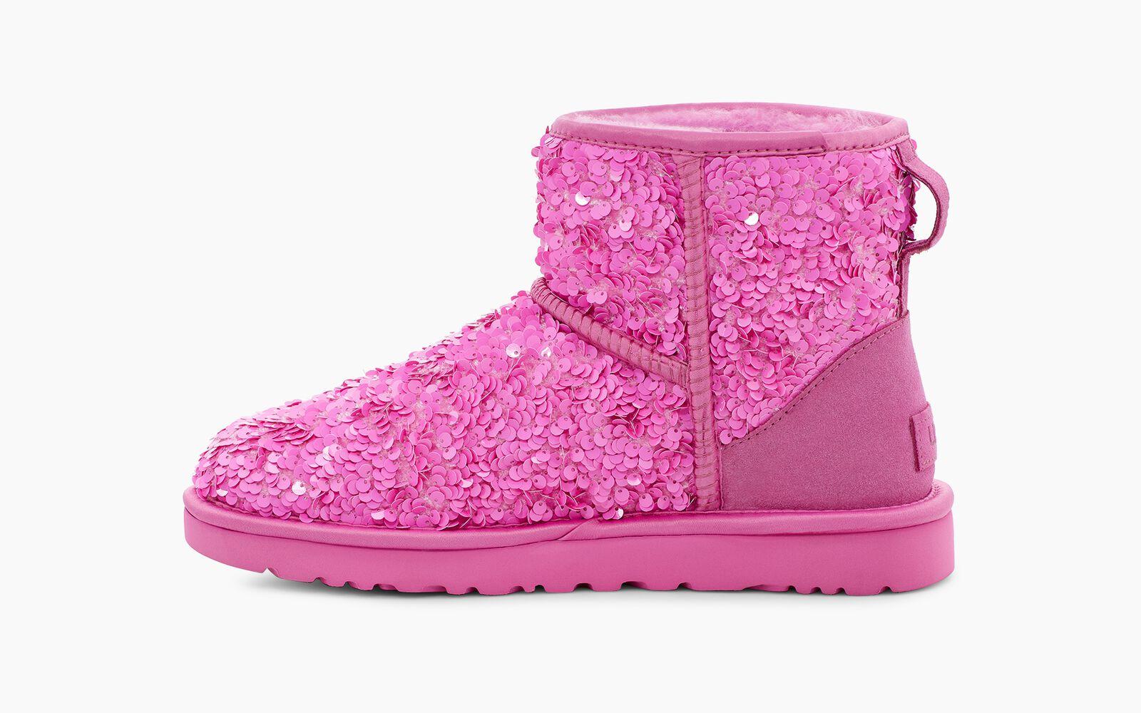 UGG Classic Mini Chunky Sequin Boot in Black | Lyst UK