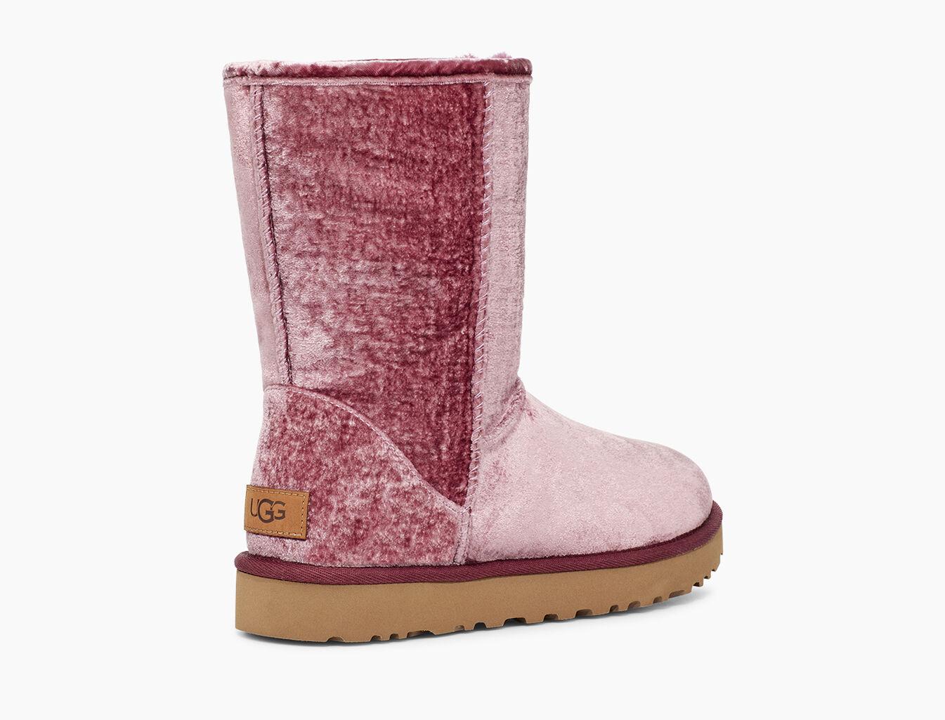 burgundy velvet uggs