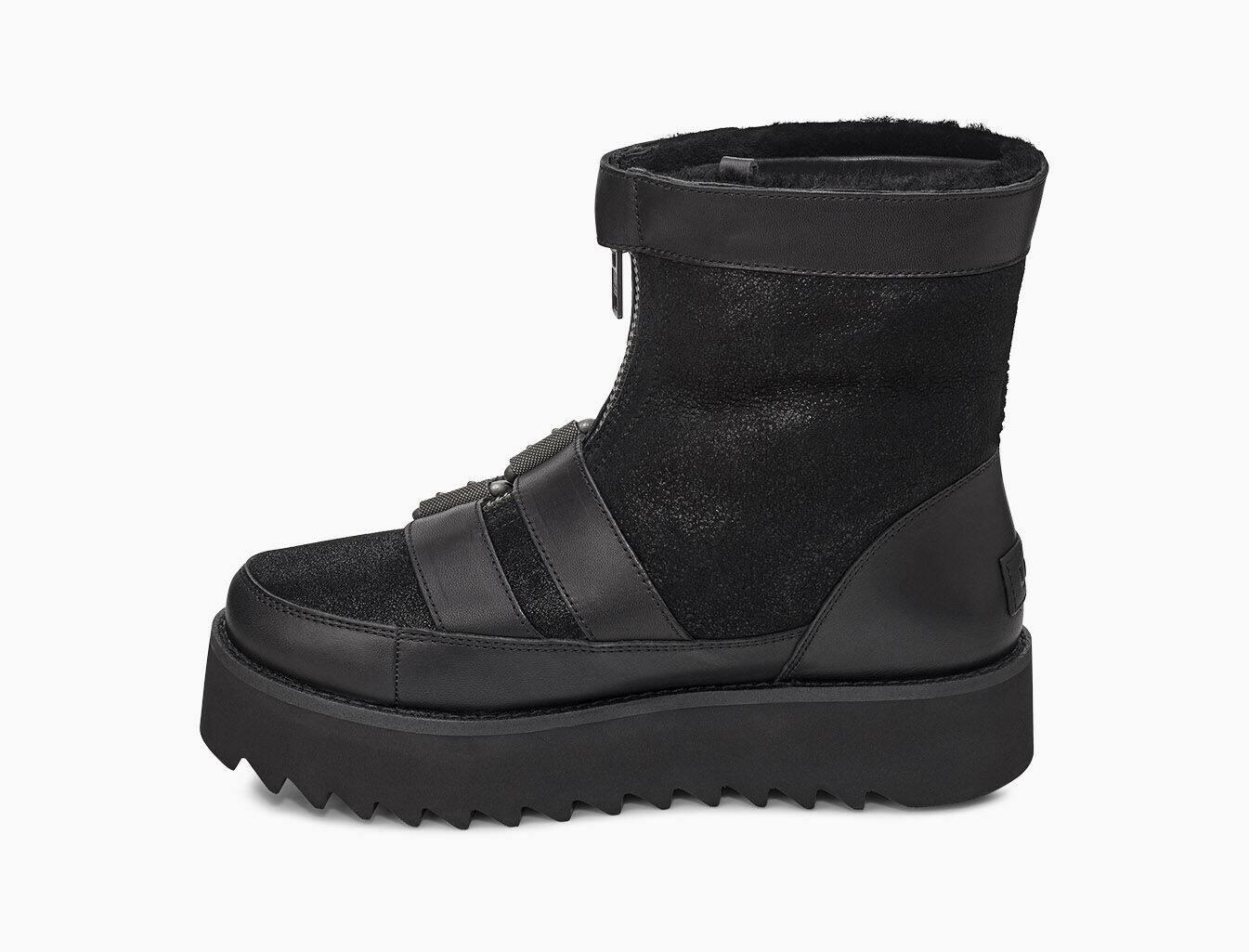 UGG Leather UGG Moto Punk Mini Boot in Black - Lyst