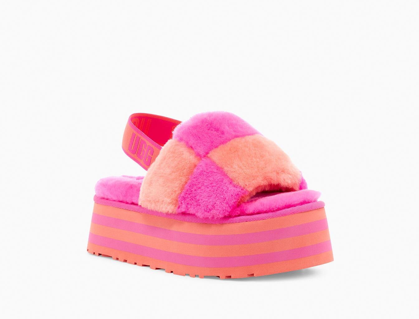 UGG Wool Disco Checker Slide in Pink - Lyst
