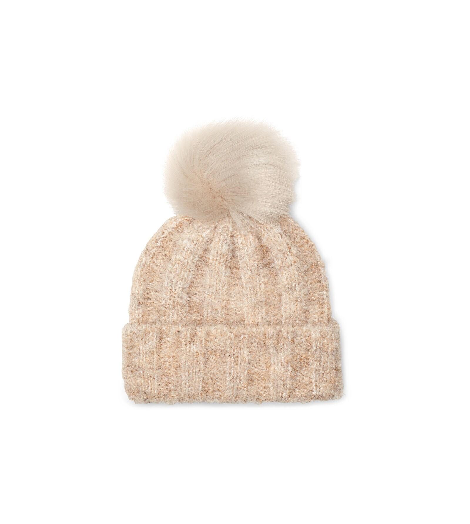 UGG Boucle Knit Cuff Pom Hat in Oatmeal 