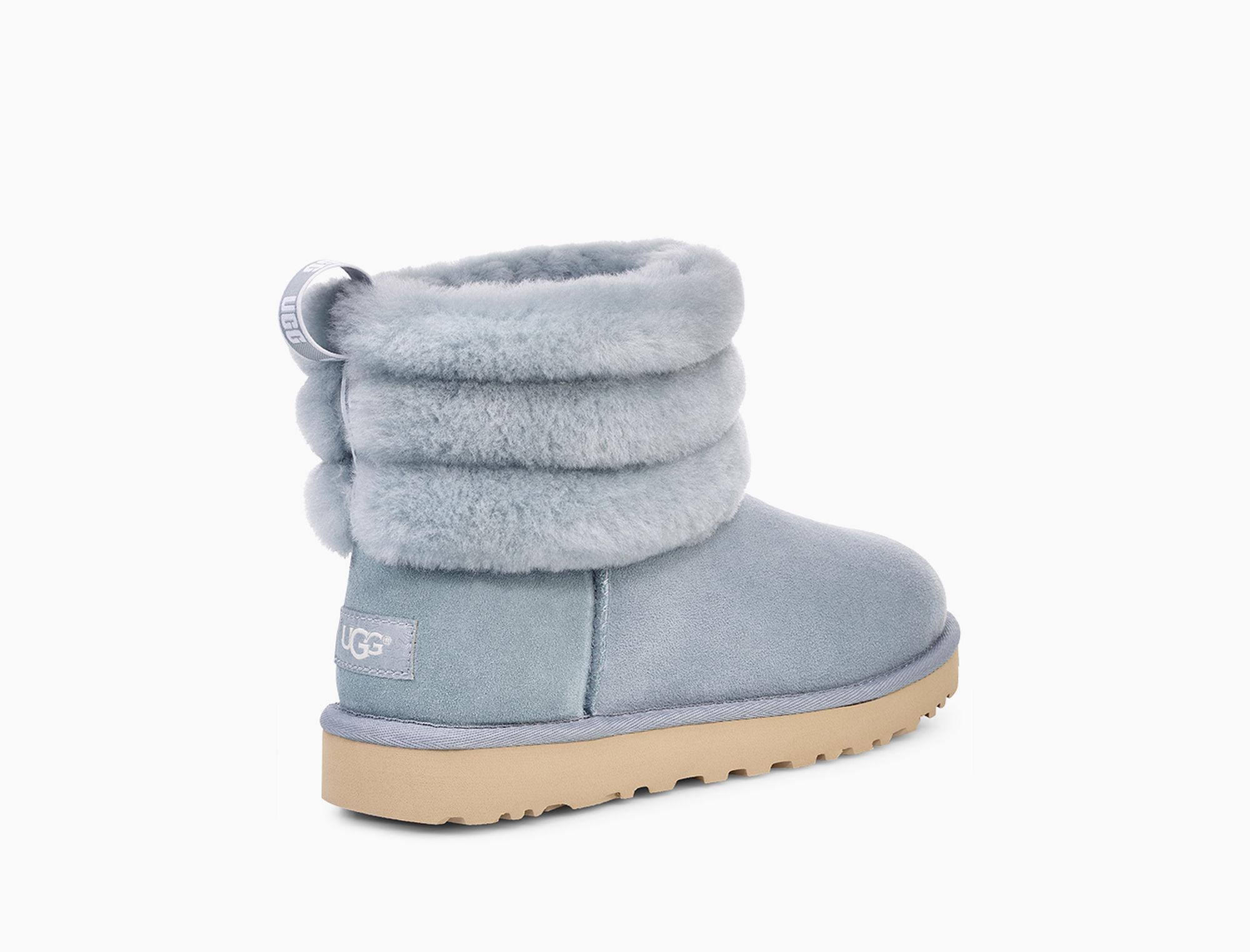 Classic Mini Fluff Quilted Boot in Blue 