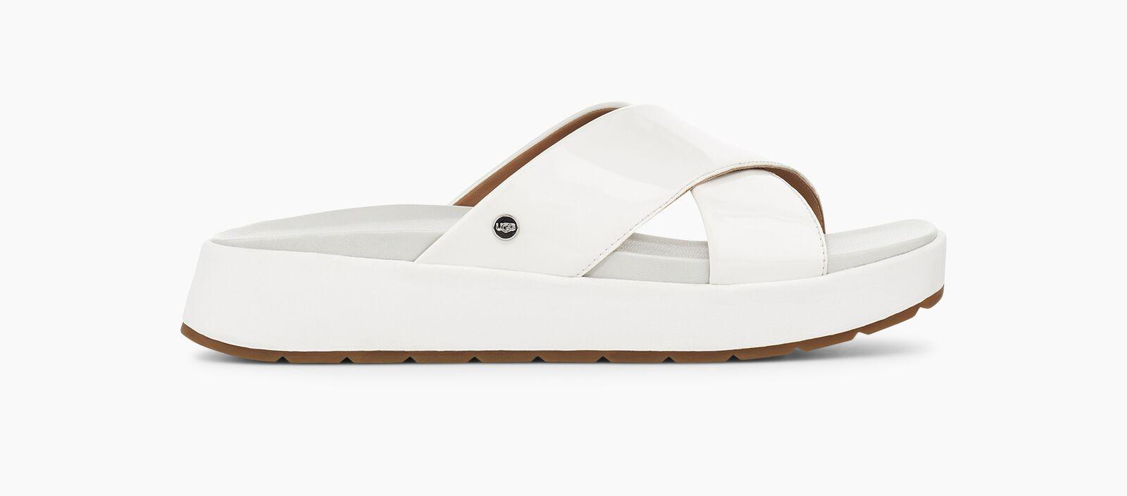 UGG Saguaro Emily Faux Leather Sandals in White - Save 41% | Lyst