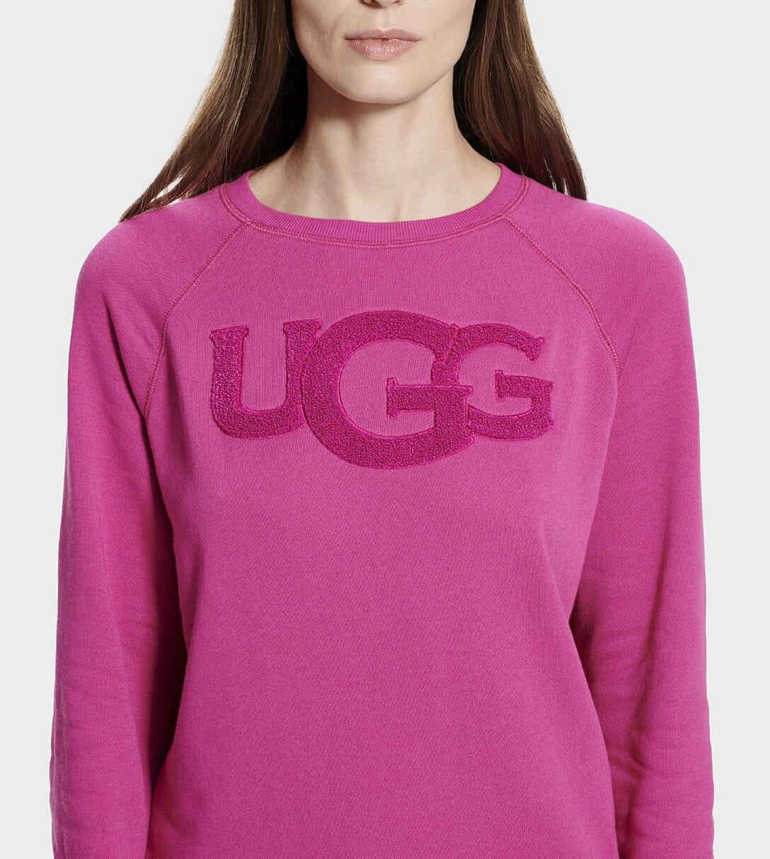 fuzzy logo crewneck sweatshirt