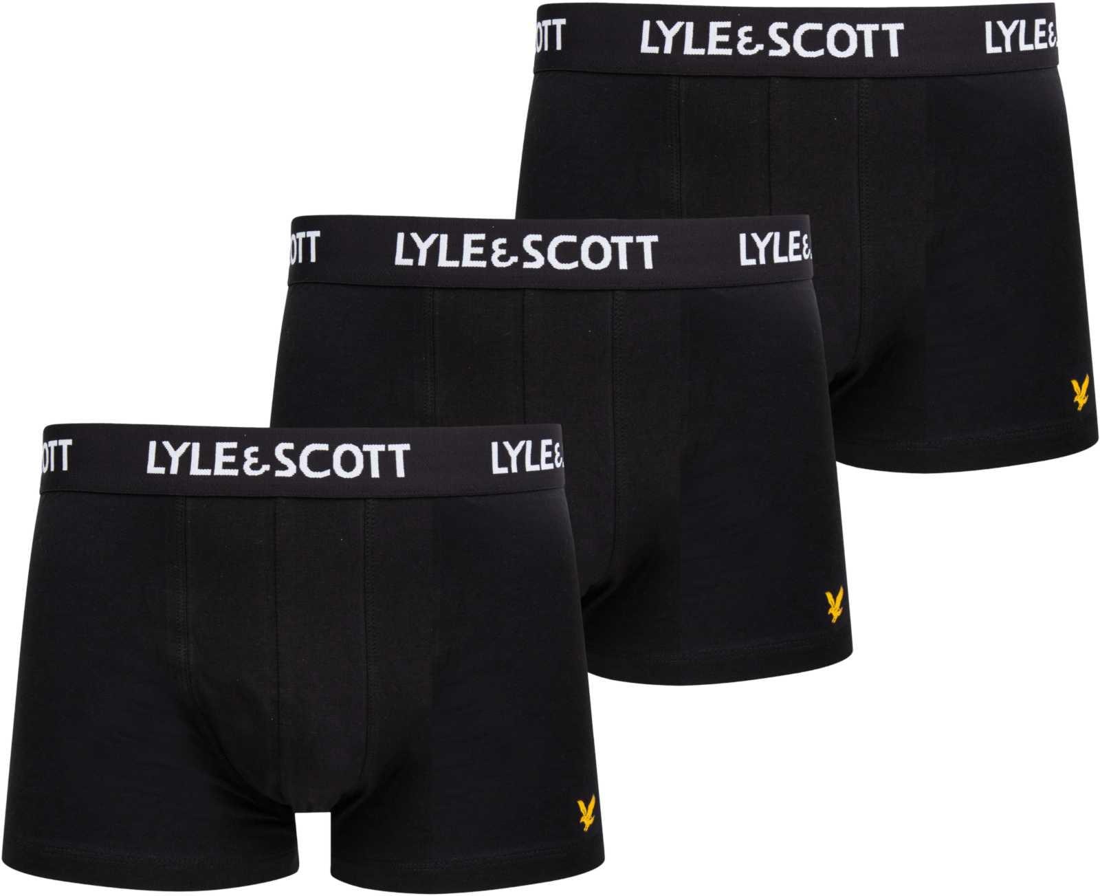 Boxers Mens Lyle and Scott Fergus 3 Pack Boxer Shorts in Black 3 Pairs