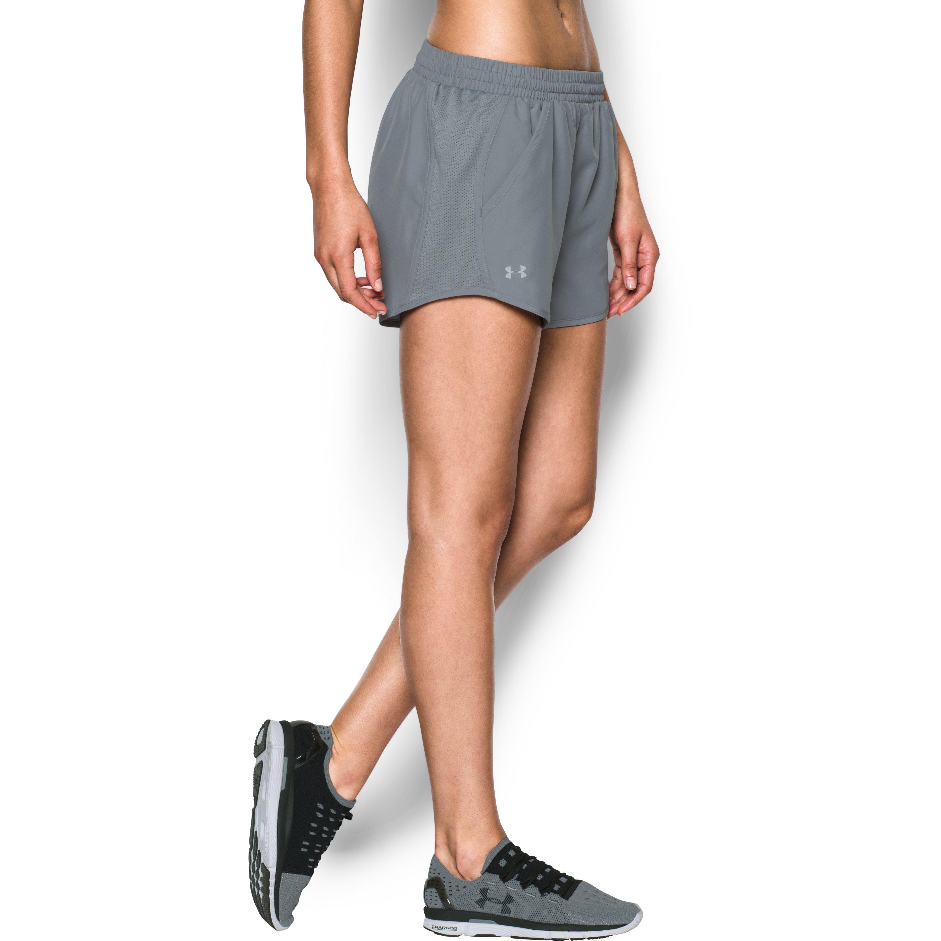 womens under armour fly by running shorts
