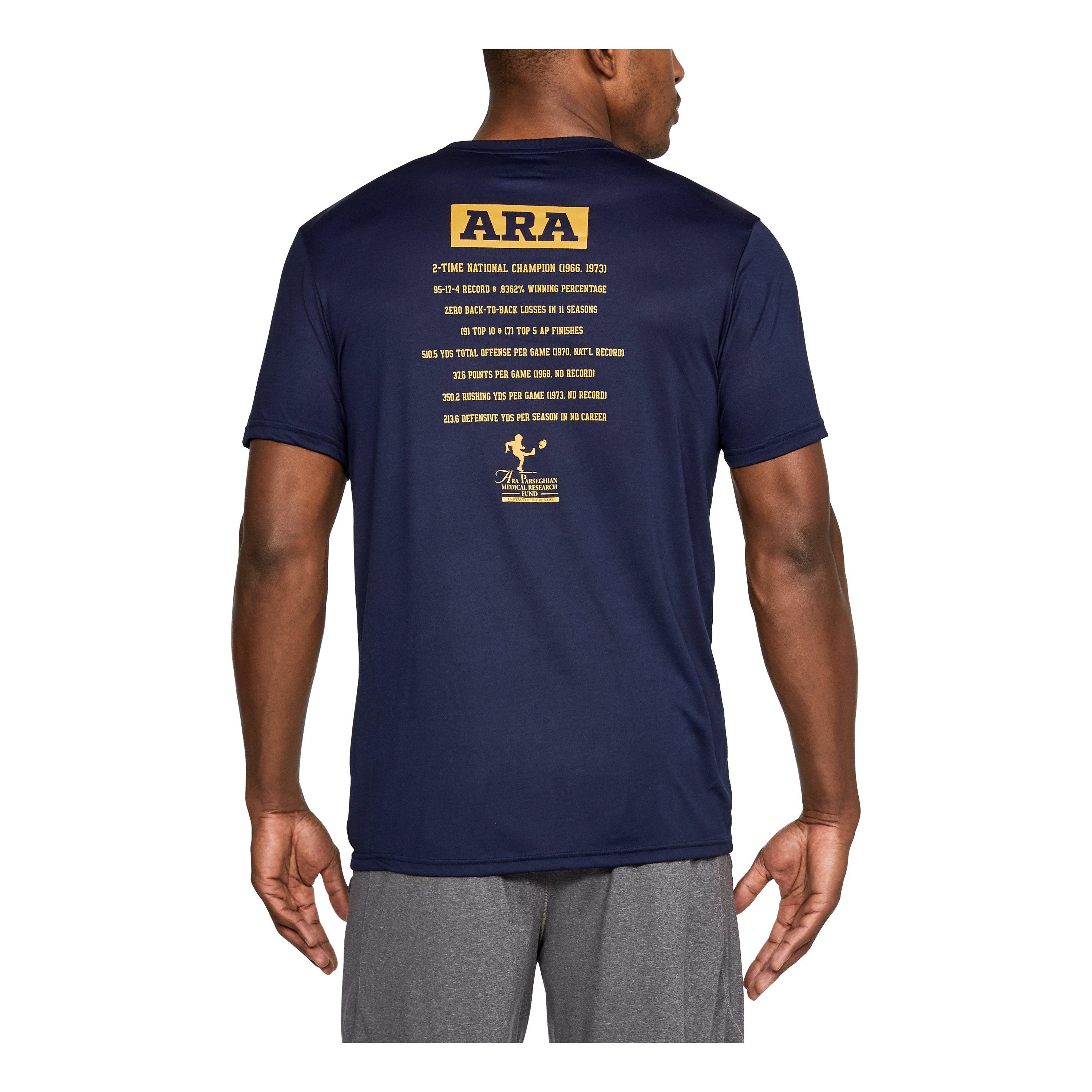 Under Armour Men's Notre Dame Ara Tech T-shirt in Blue for Men | Lyst