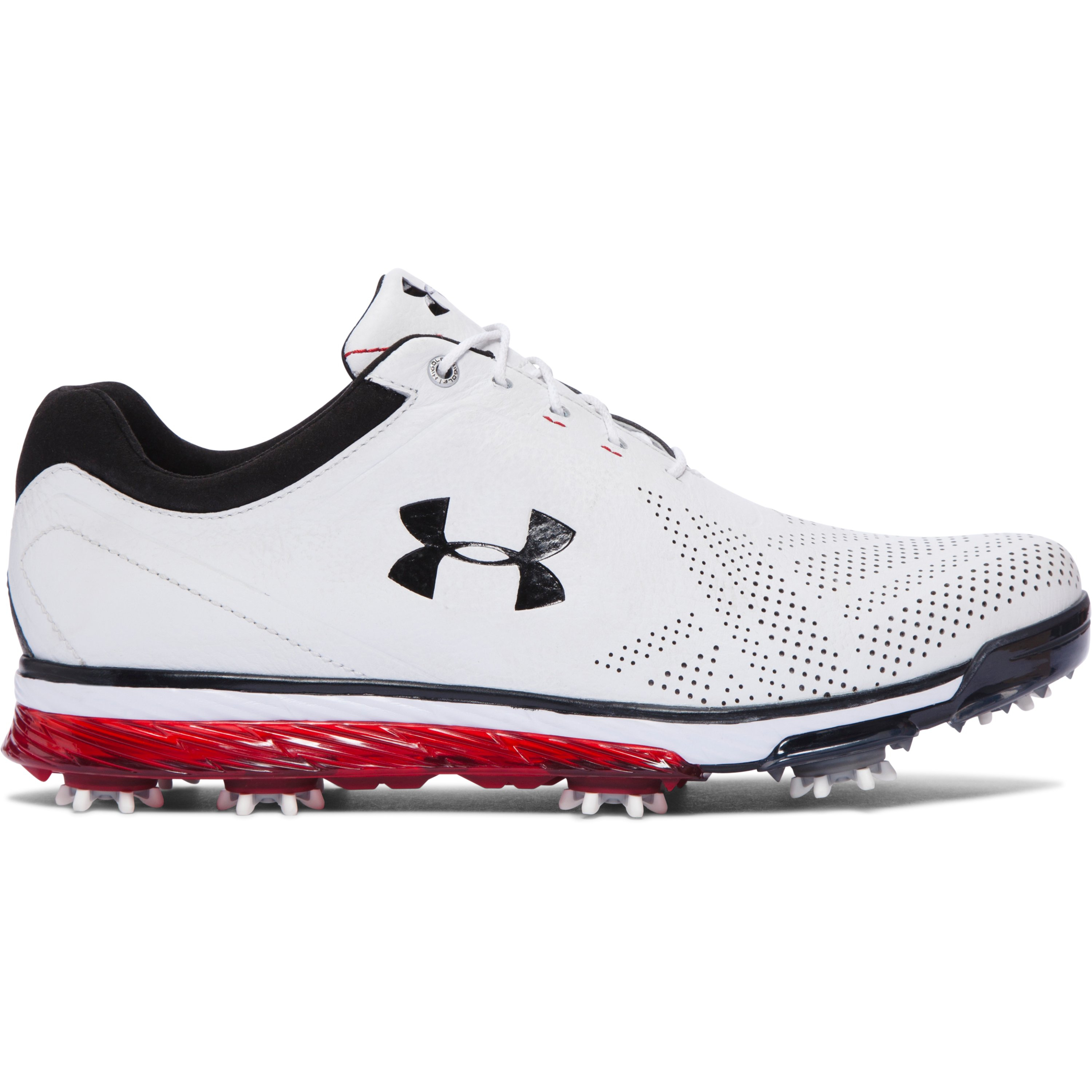 Under Armour Leather Men's Ua Tempo Tour Golf Shoes in White/Black ...