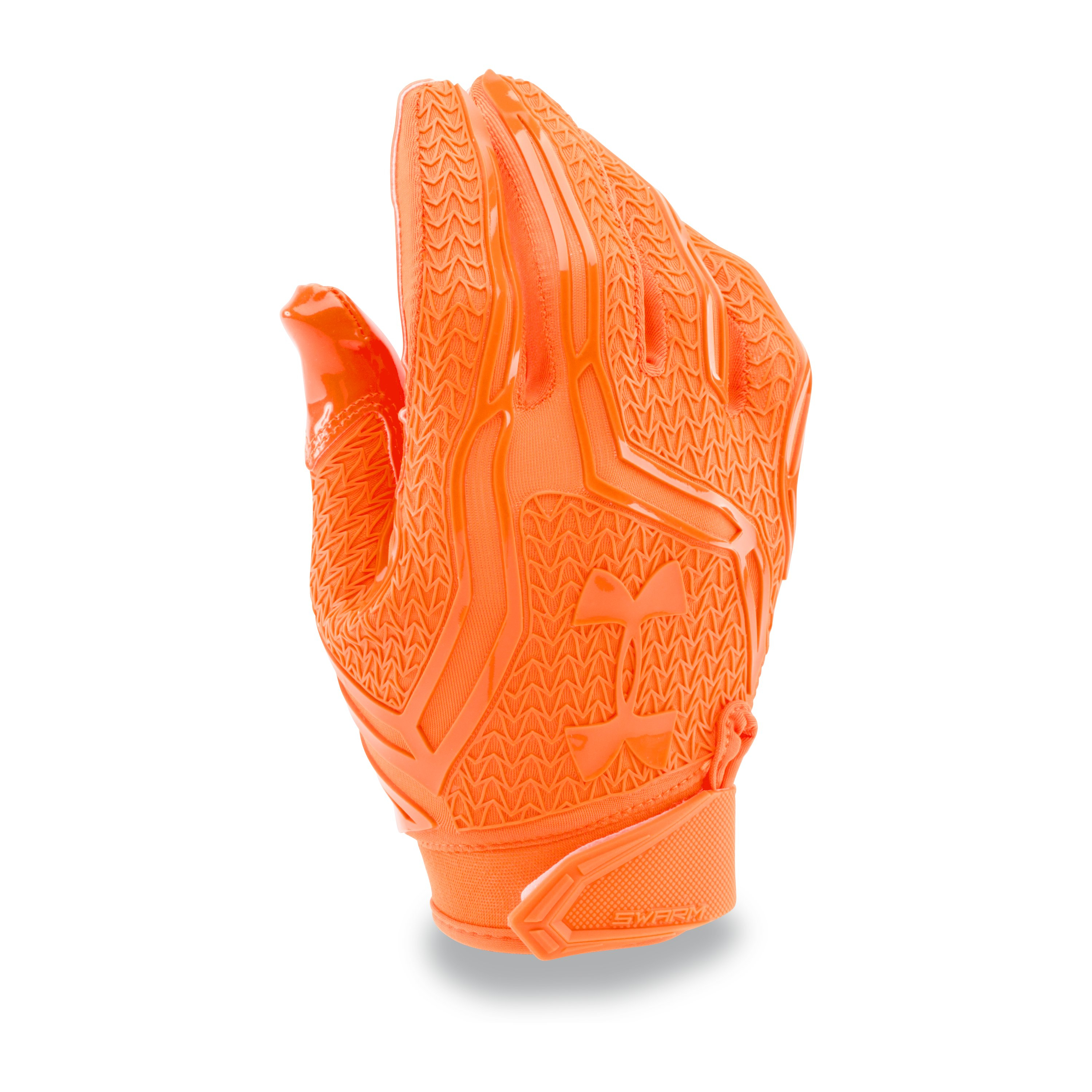 NEW Mens Under Armour Spotlight Receiver Football Gloves Orange/Black 