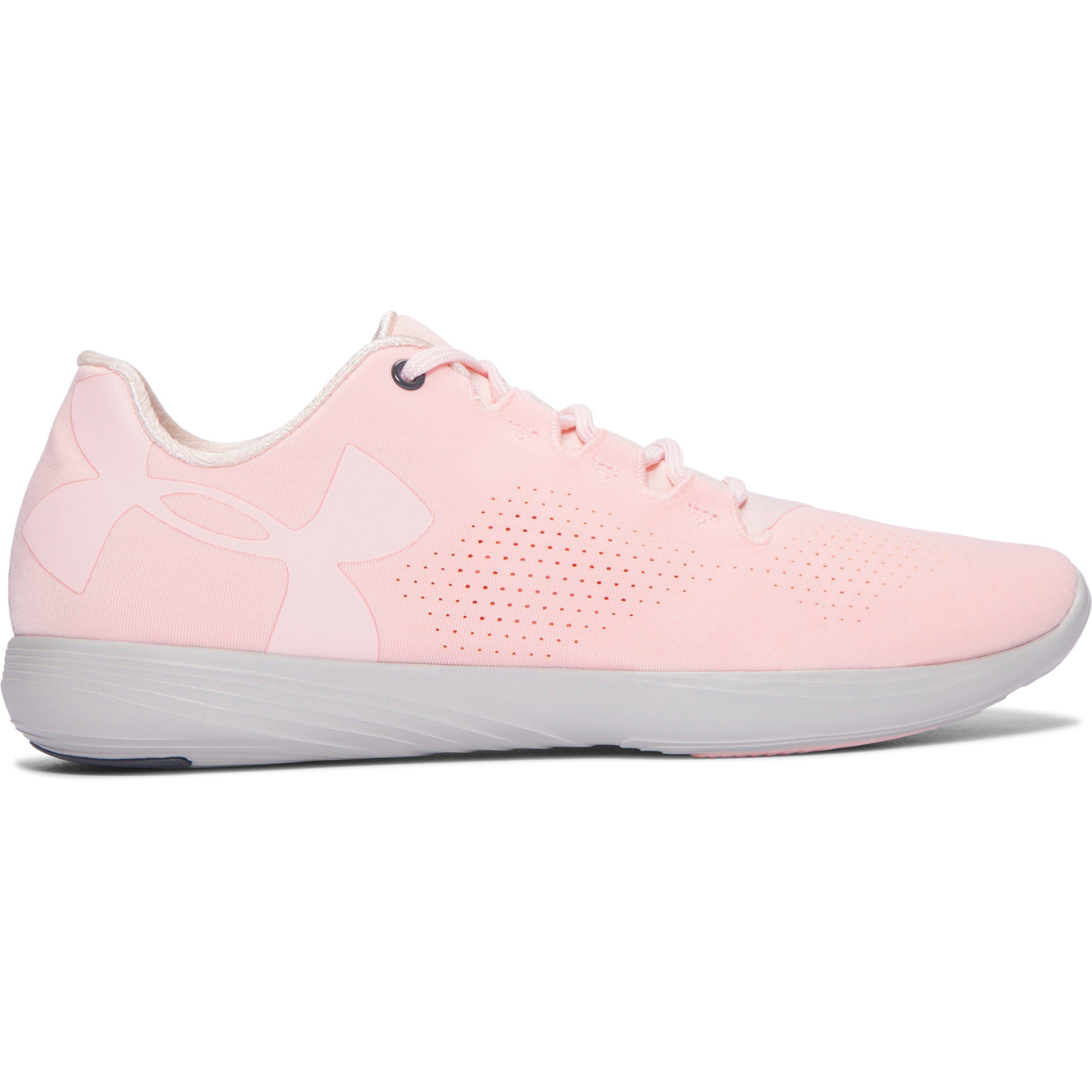 pink and gray under armour shoes