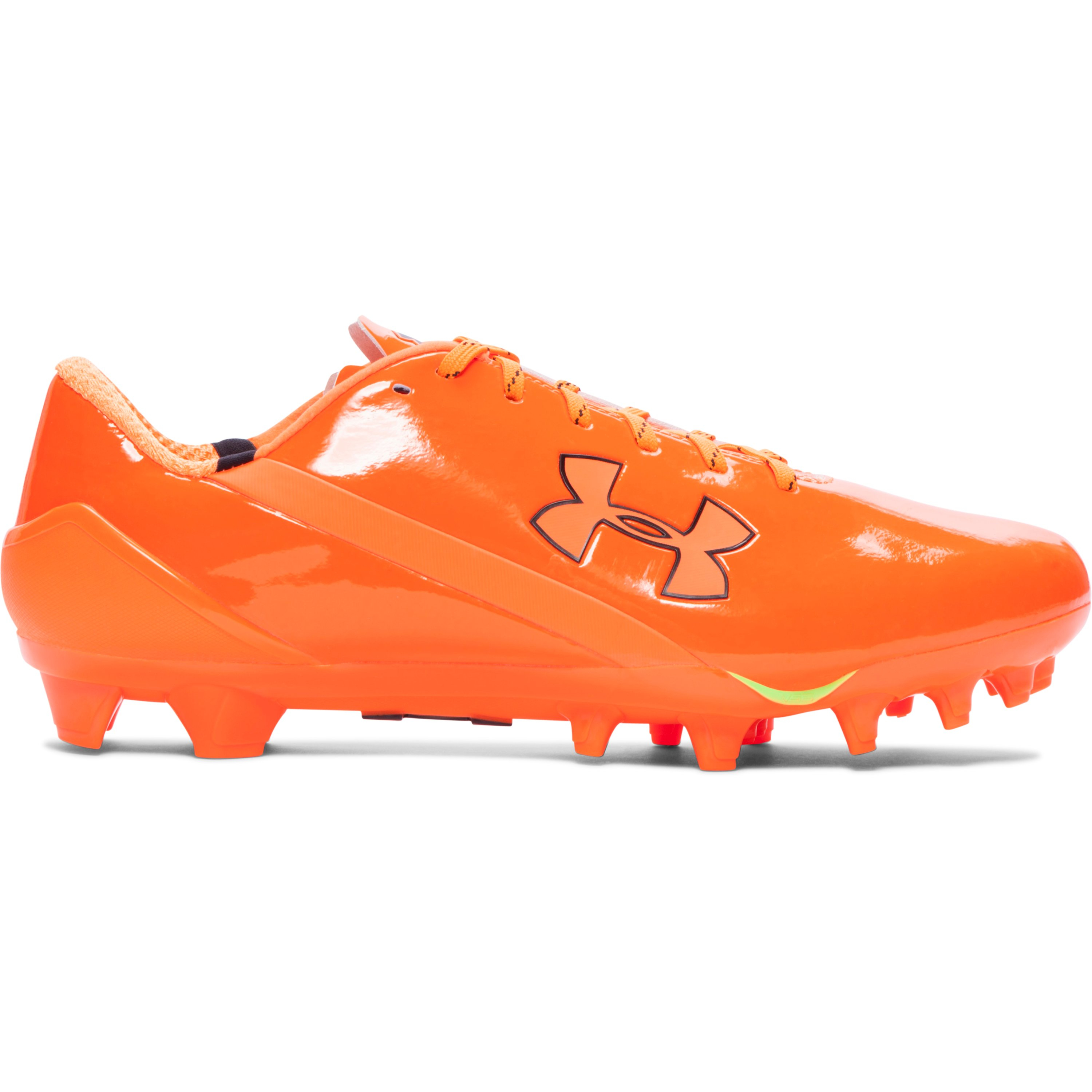 black and orange under armour cleats 