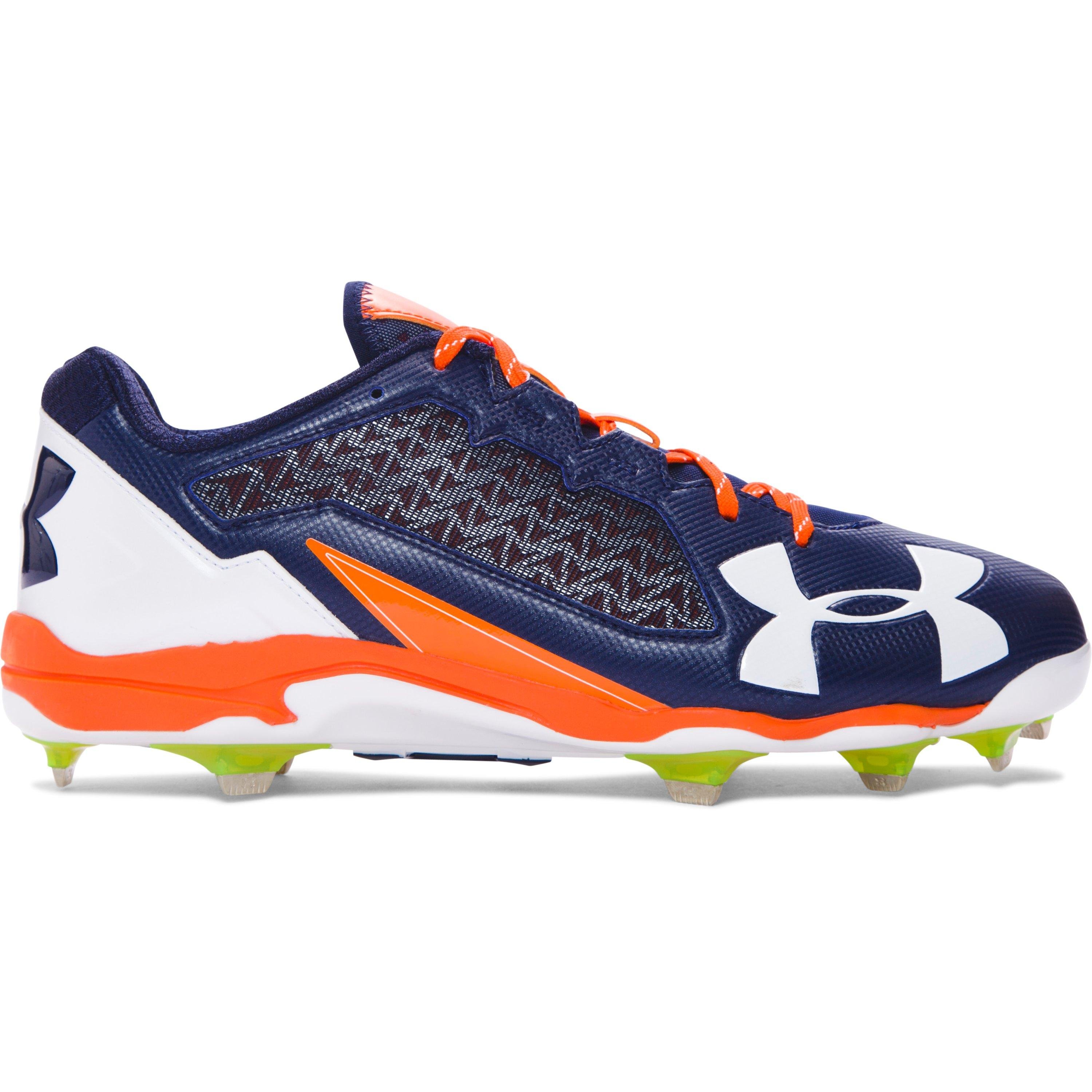 Under Armour Mens Deception Low Diamondtips Baseball Cleat Blue White 15 D 