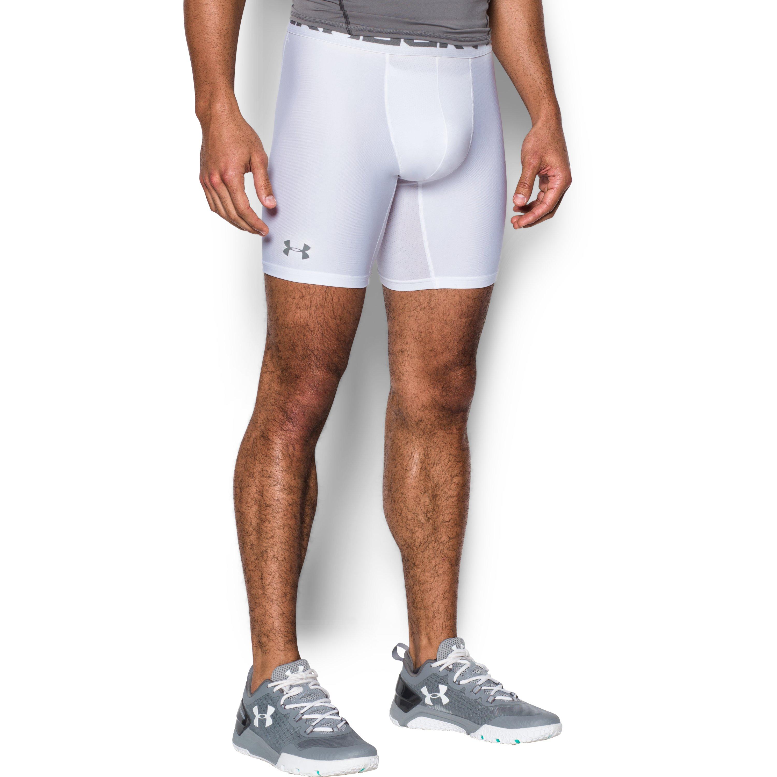 Under armour Men's Heatgear® Armour Compression Shorts W/ Cup in White ...