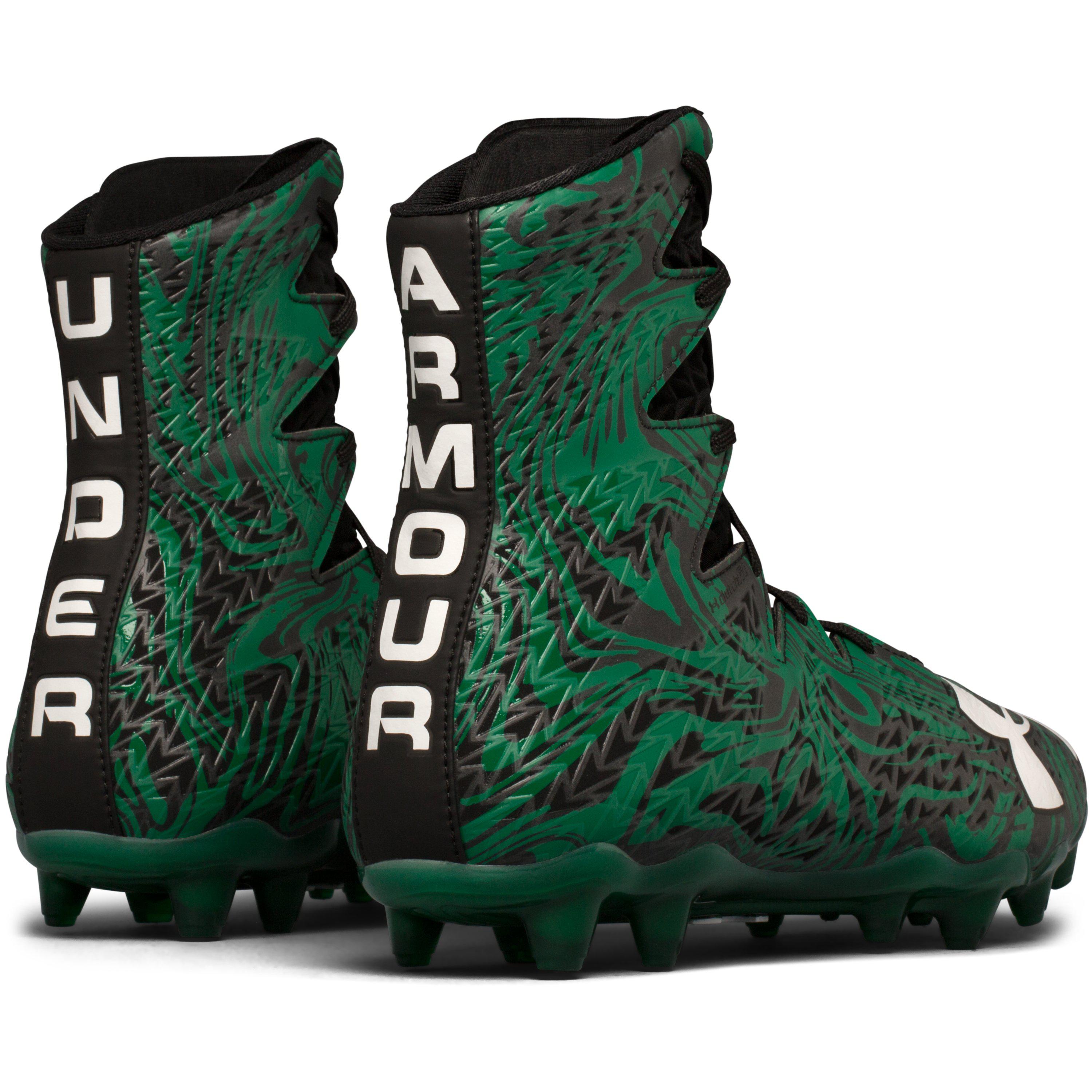 New Mens Under Armour Highlight LUX MC Lacrosse/Football Cleats Green/Black 10 M 