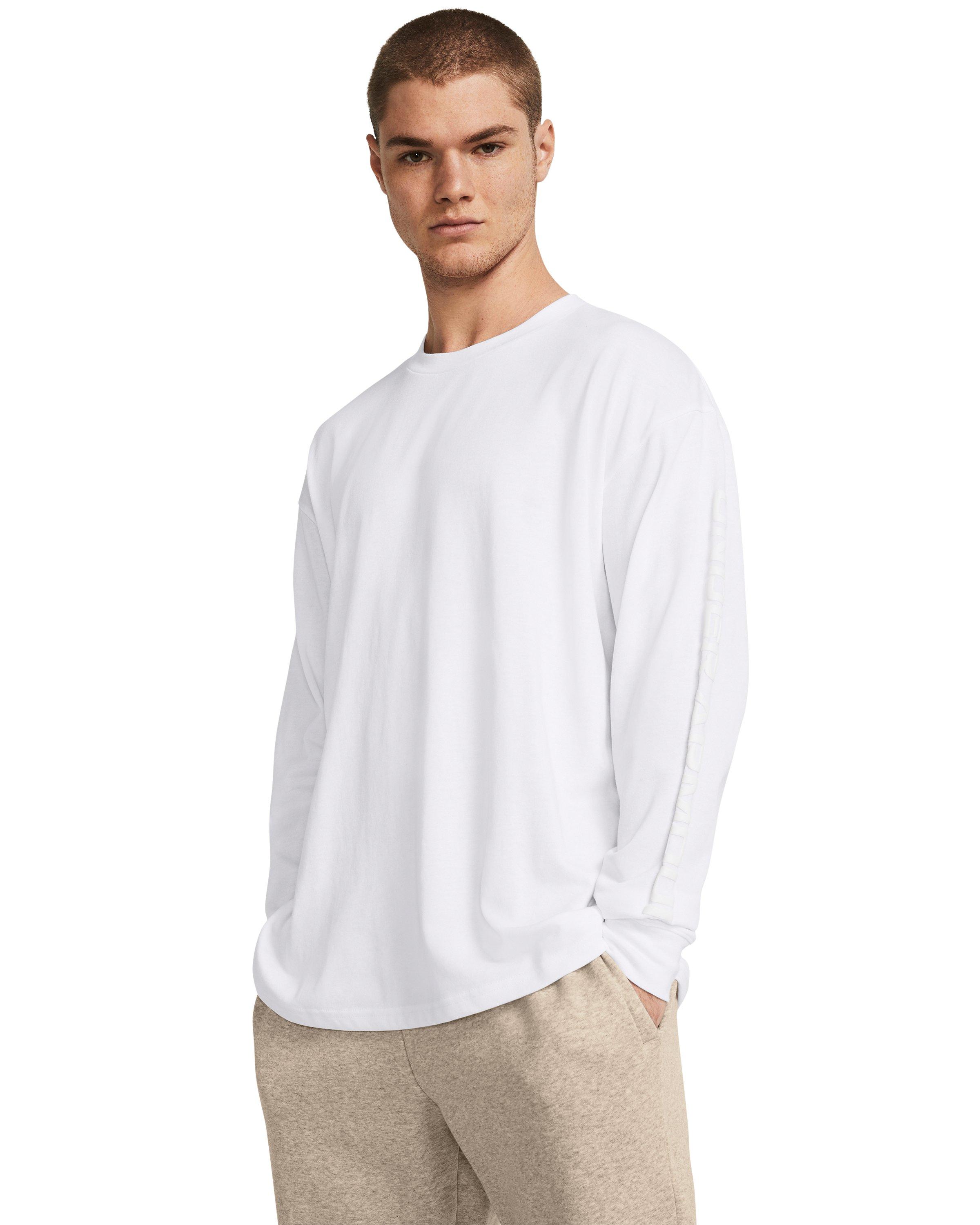 Under armour white long sleeve men's discount